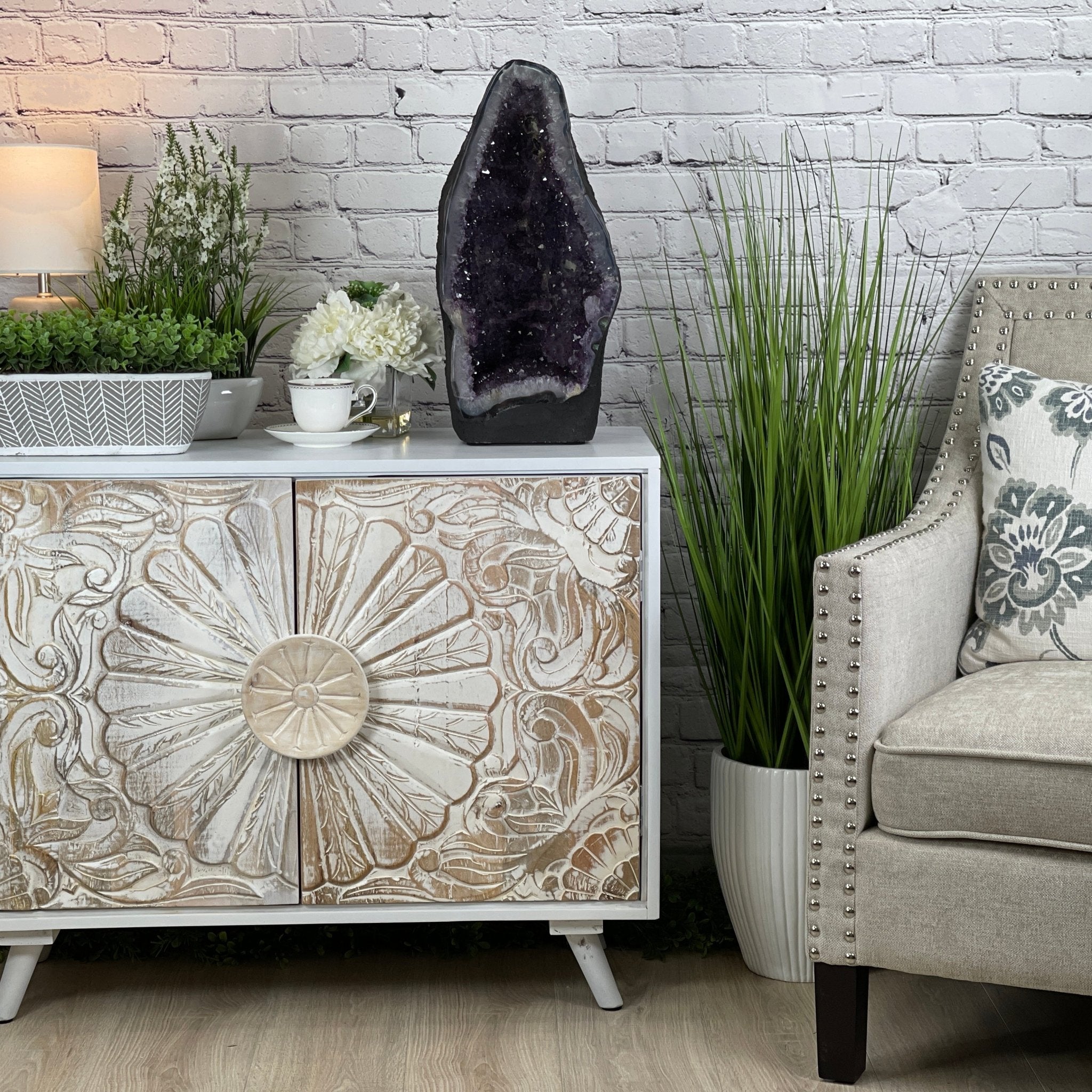 Extra Quality Brazilian Amethyst Cathedral, 19.25” tall & 38.9 lbs #5601-0435 by Brazil Gems - Brazil GemsBrazil GemsExtra Quality Brazilian Amethyst Cathedral, 19.25” tall & 38.9 lbs #5601-0435 by Brazil GemsCathedrals5601-0435