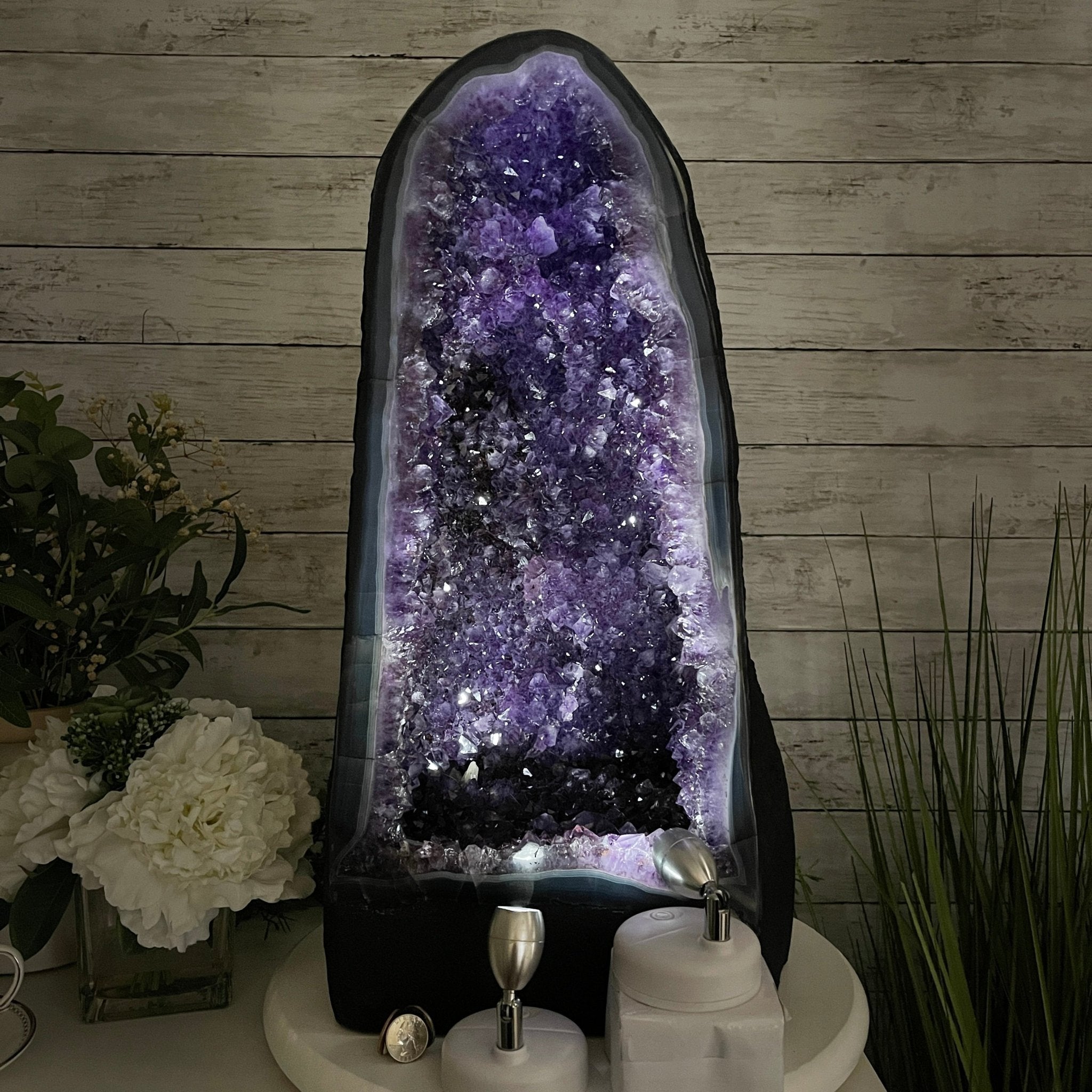 Extra Quality Brazilian Amethyst Cathedral, 22” tall & 79.3 lbs #5601-0540 by Brazil Gems - Brazil GemsBrazil GemsExtra Quality Brazilian Amethyst Cathedral, 22” tall & 79.3 lbs #5601-0540 by Brazil GemsCathedrals5601-0540