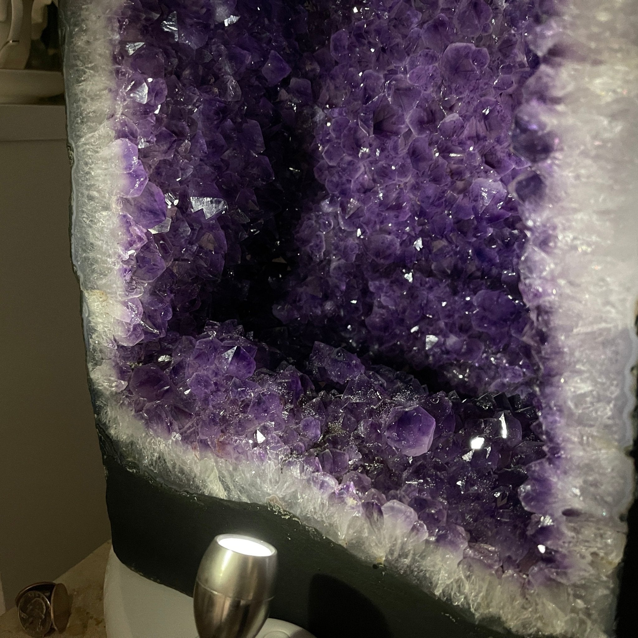 Extra Quality Brazilian Amethyst Cathedral, 25” tall & 119.6 lbs #5601-0651 by Brazil Gems - Brazil GemsBrazil GemsExtra Quality Brazilian Amethyst Cathedral, 25” tall & 119.6 lbs #5601-0651 by Brazil GemsCathedrals5601-0651