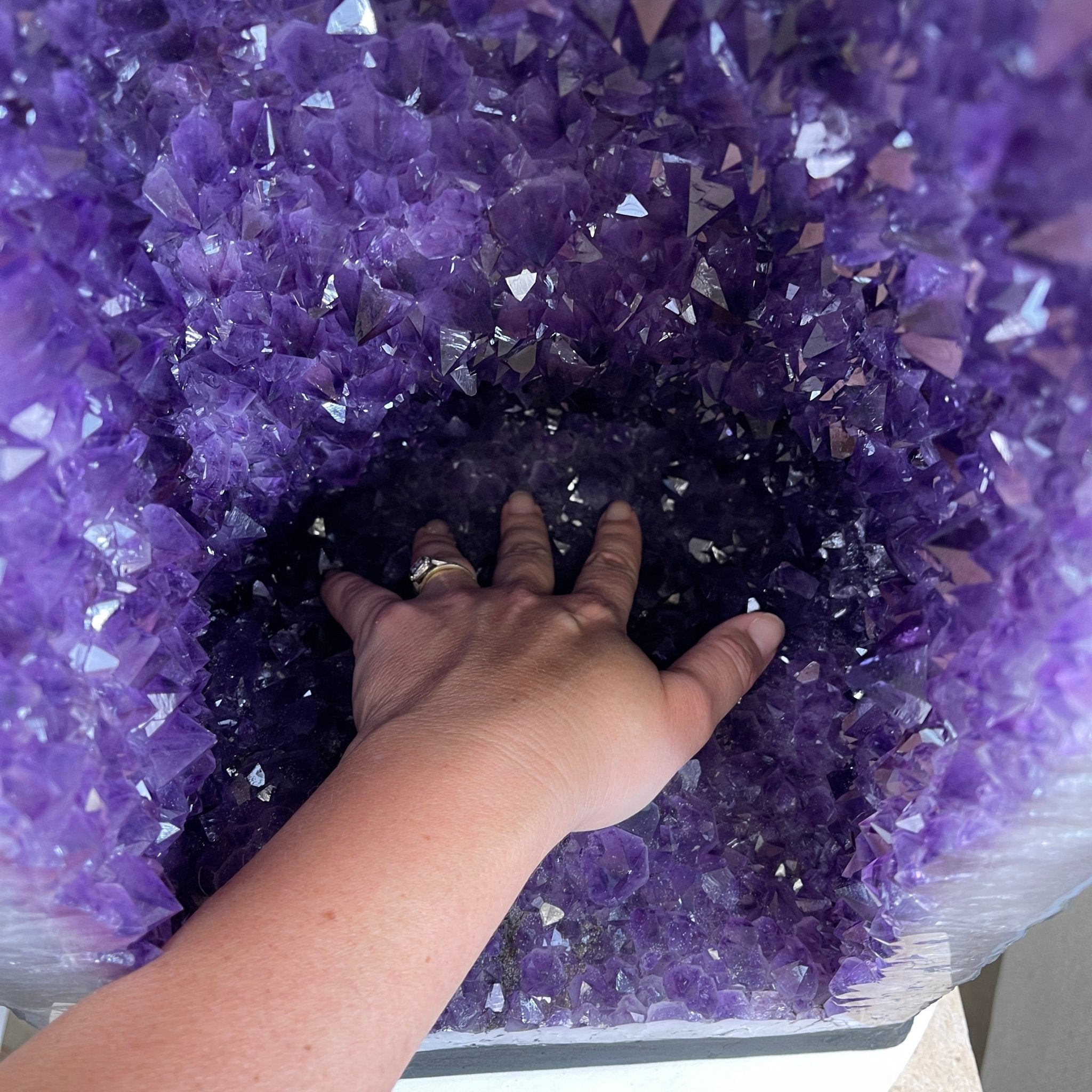 Extra Quality Brazilian Amethyst Cathedral, 25” tall & 119.6 lbs #5601-0651 by Brazil Gems - Brazil GemsBrazil GemsExtra Quality Brazilian Amethyst Cathedral, 25” tall & 119.6 lbs #5601-0651 by Brazil GemsCathedrals5601-0651