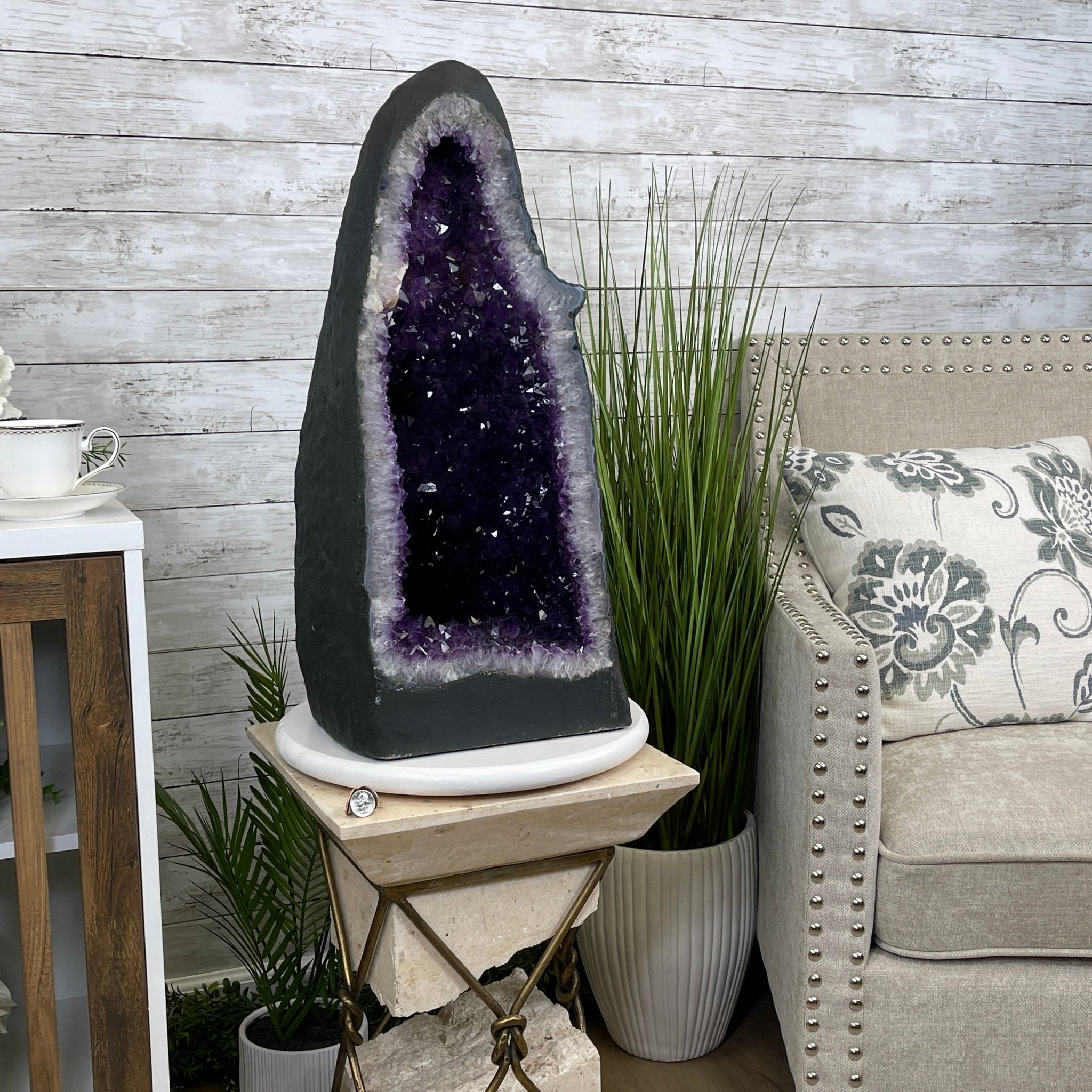 Extra Quality Brazilian Amethyst Cathedral, 25” tall & 119.6 lbs #5601-0651 by Brazil Gems - Brazil GemsBrazil GemsExtra Quality Brazilian Amethyst Cathedral, 25” tall & 119.6 lbs #5601-0651 by Brazil GemsCathedrals5601-0651