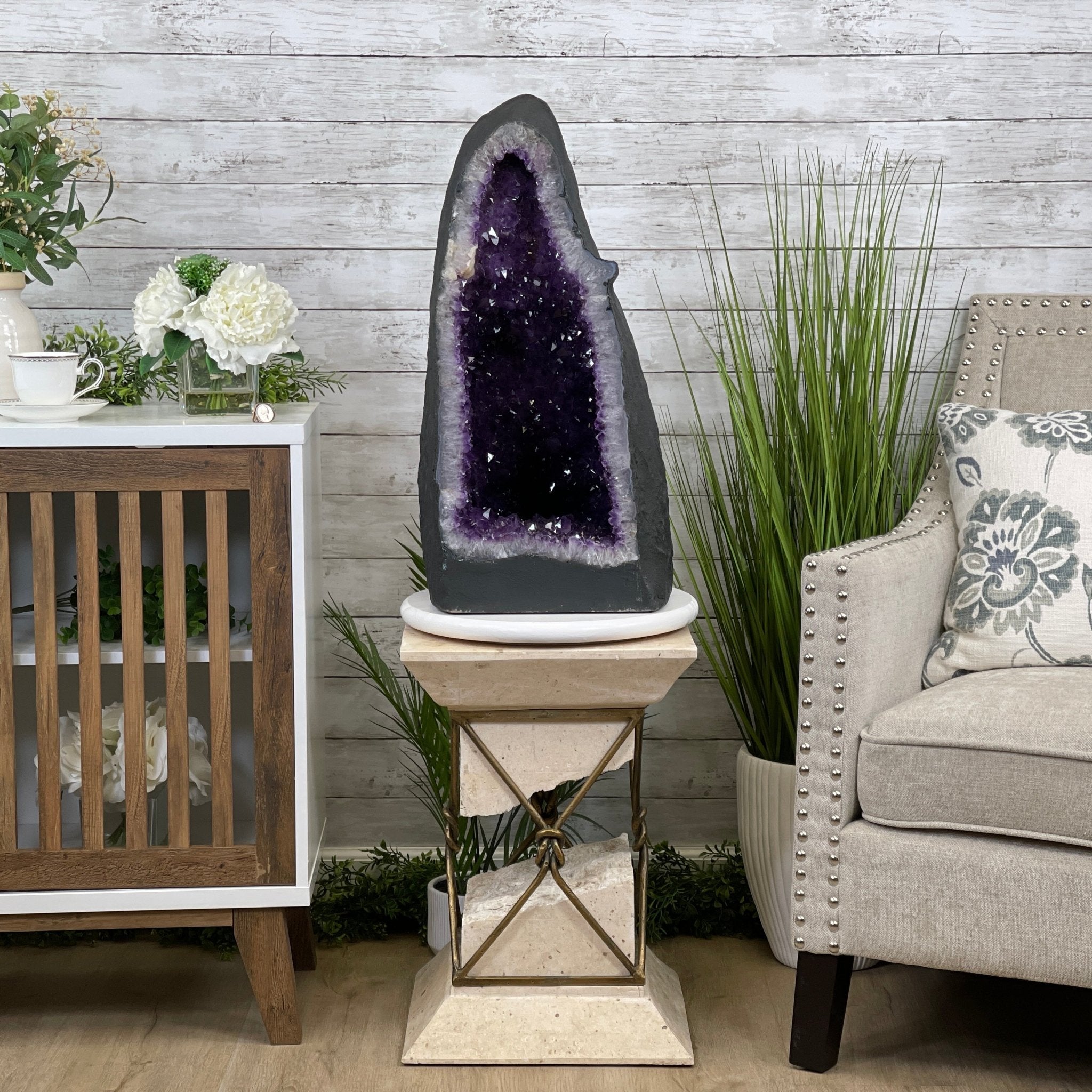 Extra Quality Brazilian Amethyst Cathedral, 25” tall & 119.6 lbs #5601-0651 by Brazil Gems - Brazil GemsBrazil GemsExtra Quality Brazilian Amethyst Cathedral, 25” tall & 119.6 lbs #5601-0651 by Brazil GemsCathedrals5601-0651