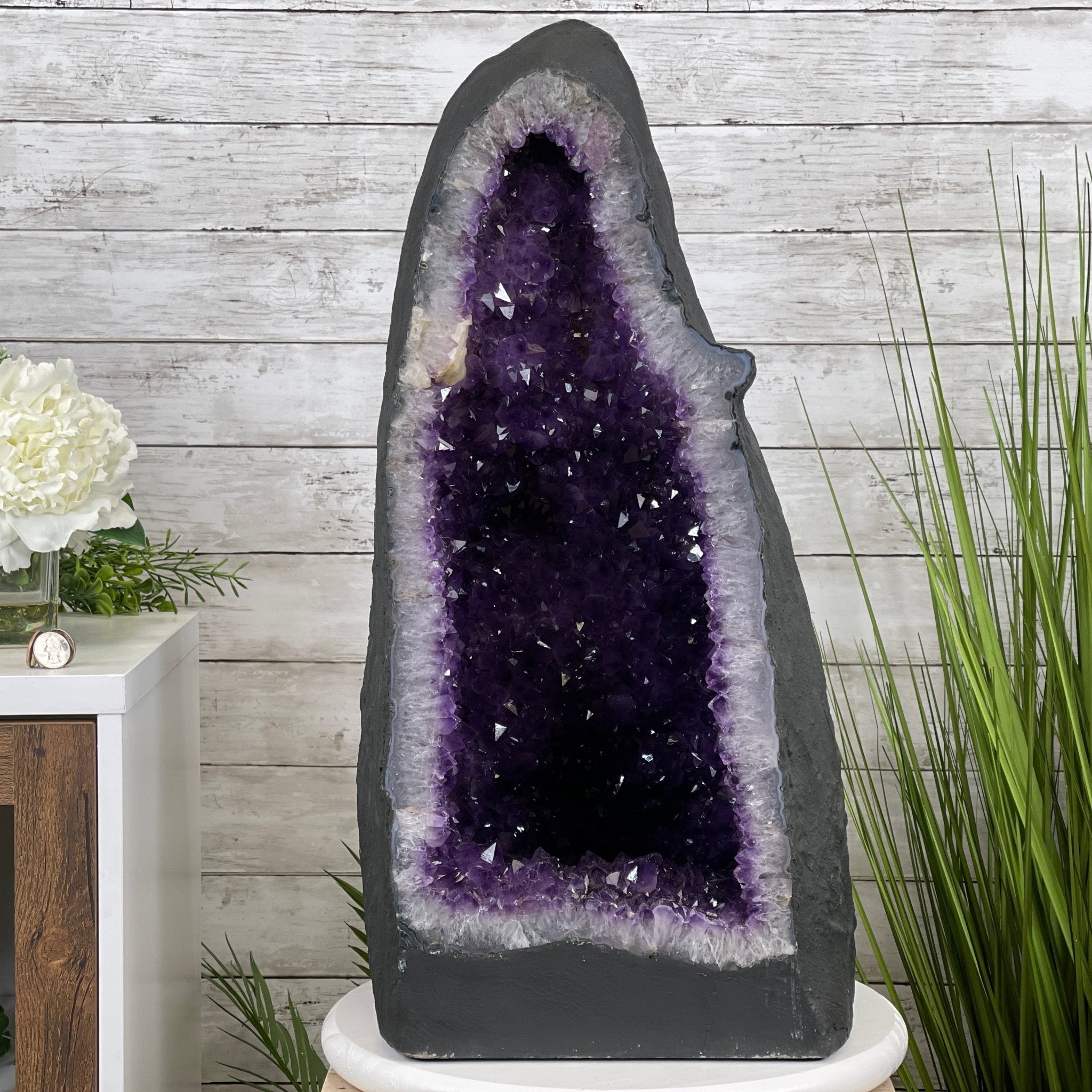 Extra Quality Brazilian Amethyst Cathedral, 25” tall & 119.6 lbs #5601-0651 by Brazil Gems - Brazil GemsBrazil GemsExtra Quality Brazilian Amethyst Cathedral, 25” tall & 119.6 lbs #5601-0651 by Brazil GemsCathedrals5601-0651