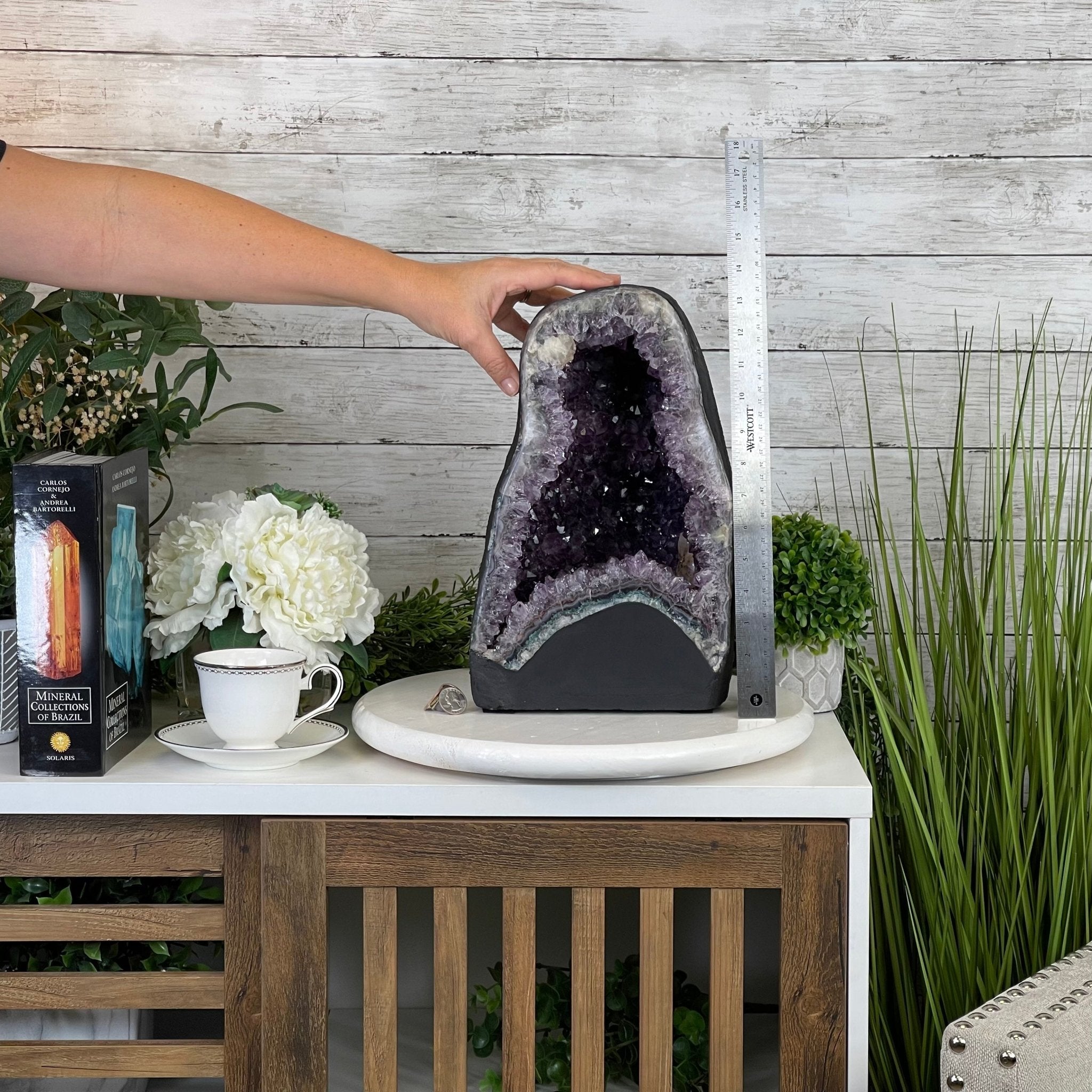 Extra Quality Brazilian Amethyst Cathedral, 30.7 lbs & 13.5" Tall #5601-1124 by Brazil Gems - Brazil GemsBrazil GemsExtra Quality Brazilian Amethyst Cathedral, 30.7 lbs & 13.5" Tall #5601-1124 by Brazil GemsCathedrals5601-1124