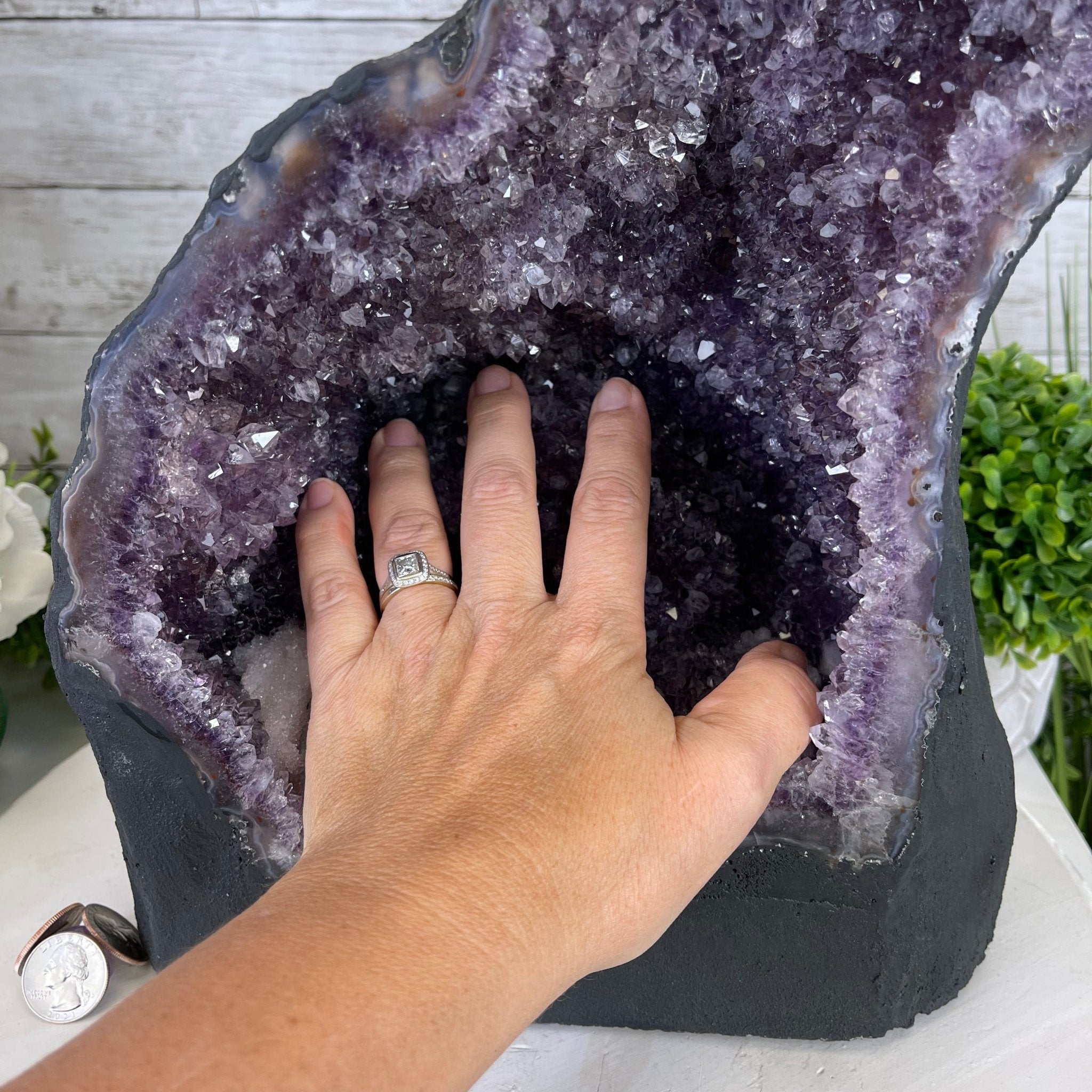 Extra Quality Brazilian Amethyst Cathedral, 33.7 lbs & 12" Tall #5601-0734 by Brazil Gems - Brazil GemsBrazil GemsExtra Quality Brazilian Amethyst Cathedral, 33.7 lbs & 12" Tall #5601-0734 by Brazil GemsCathedrals5601-0734