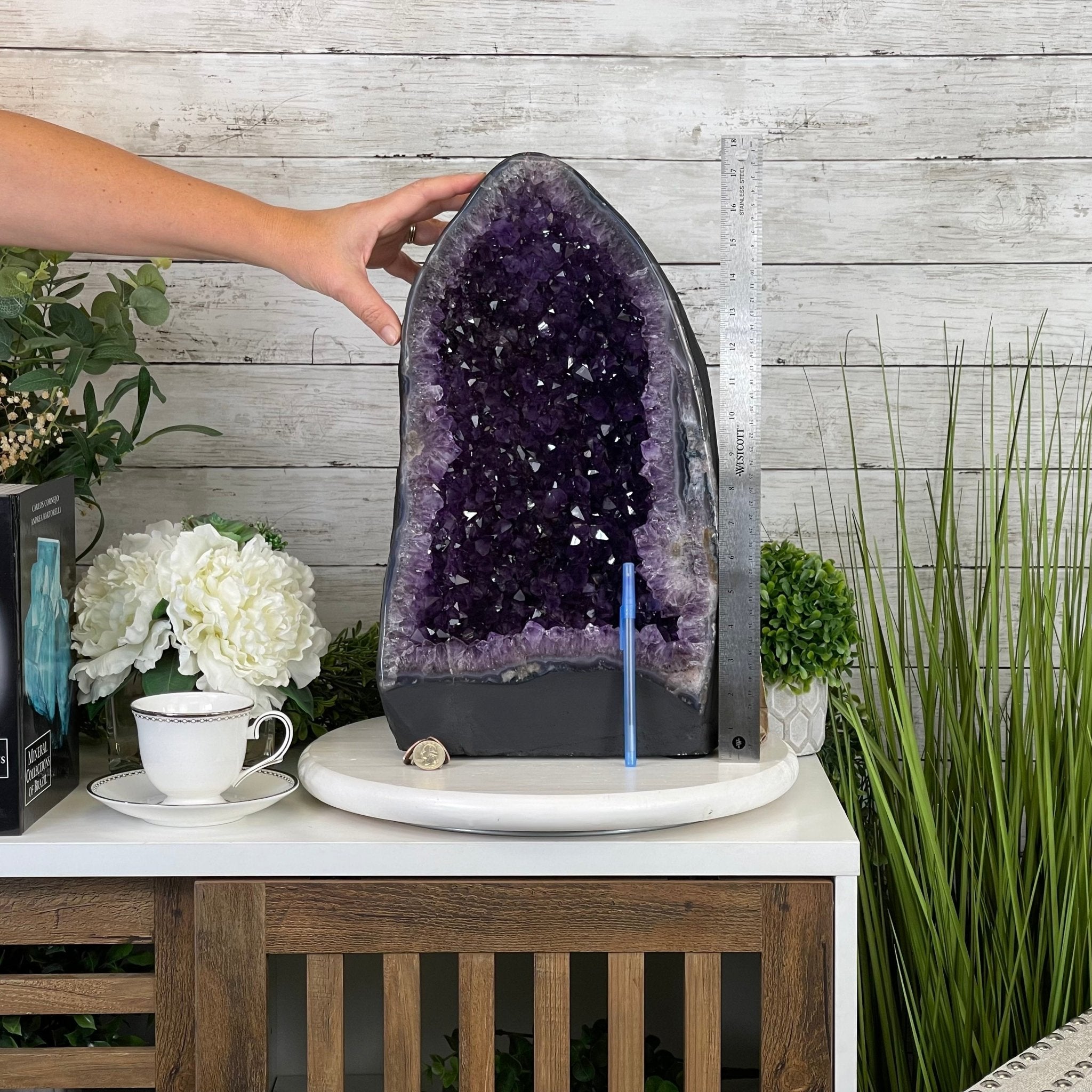 Extra Quality Brazilian Amethyst Cathedral, 47.3 lbs & 17.7" Tall #5601-1128 by Brazil Gems - Brazil GemsBrazil GemsExtra Quality Brazilian Amethyst Cathedral, 47.3 lbs & 17.7" Tall #5601-1128 by Brazil GemsCathedrals5601-1128