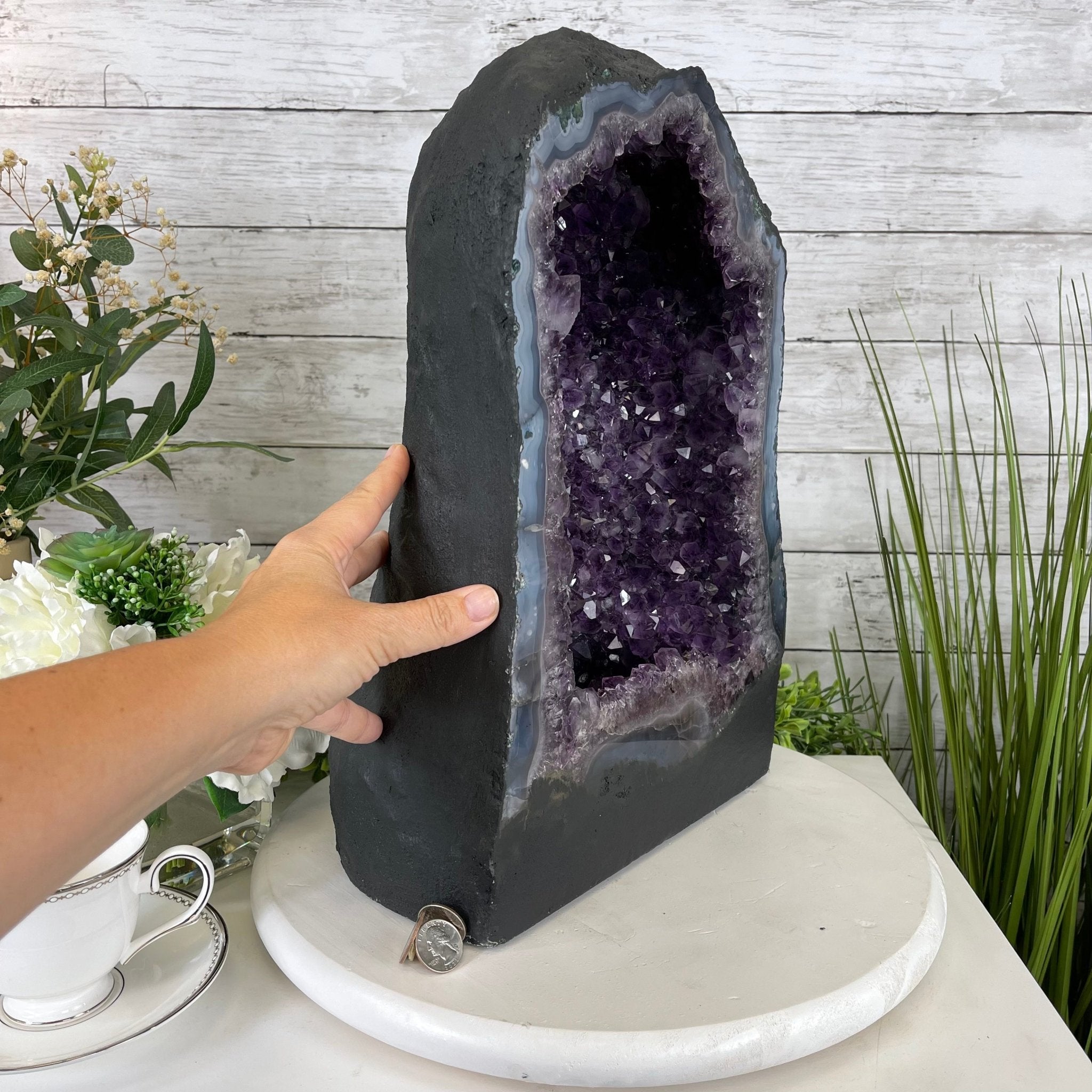 Extra Quality Brazilian Amethyst Cathedral, 48.4 lbs & 16.25" Tall #5601-0705 by Brazil Gems - Brazil GemsBrazil GemsExtra Quality Brazilian Amethyst Cathedral, 48.4 lbs & 16.25" Tall #5601-0705 by Brazil GemsCathedrals5601-0705