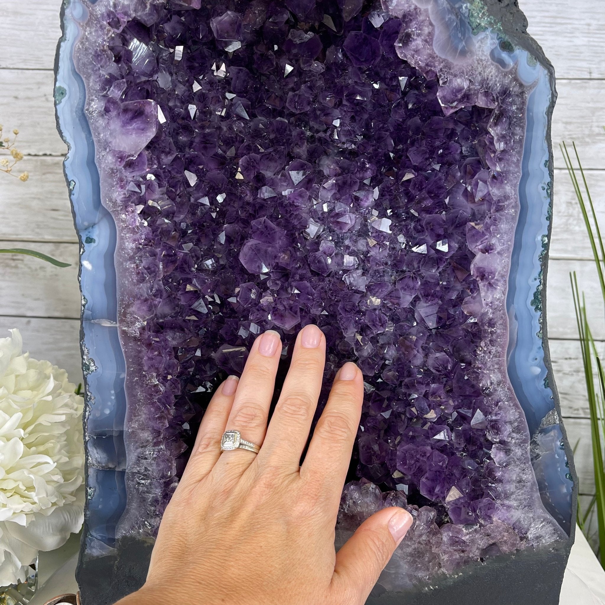 Extra Quality Brazilian Amethyst Cathedral, 48.4 lbs & 16.25" Tall #5601-0705 by Brazil Gems - Brazil GemsBrazil GemsExtra Quality Brazilian Amethyst Cathedral, 48.4 lbs & 16.25" Tall #5601-0705 by Brazil GemsCathedrals5601-0705