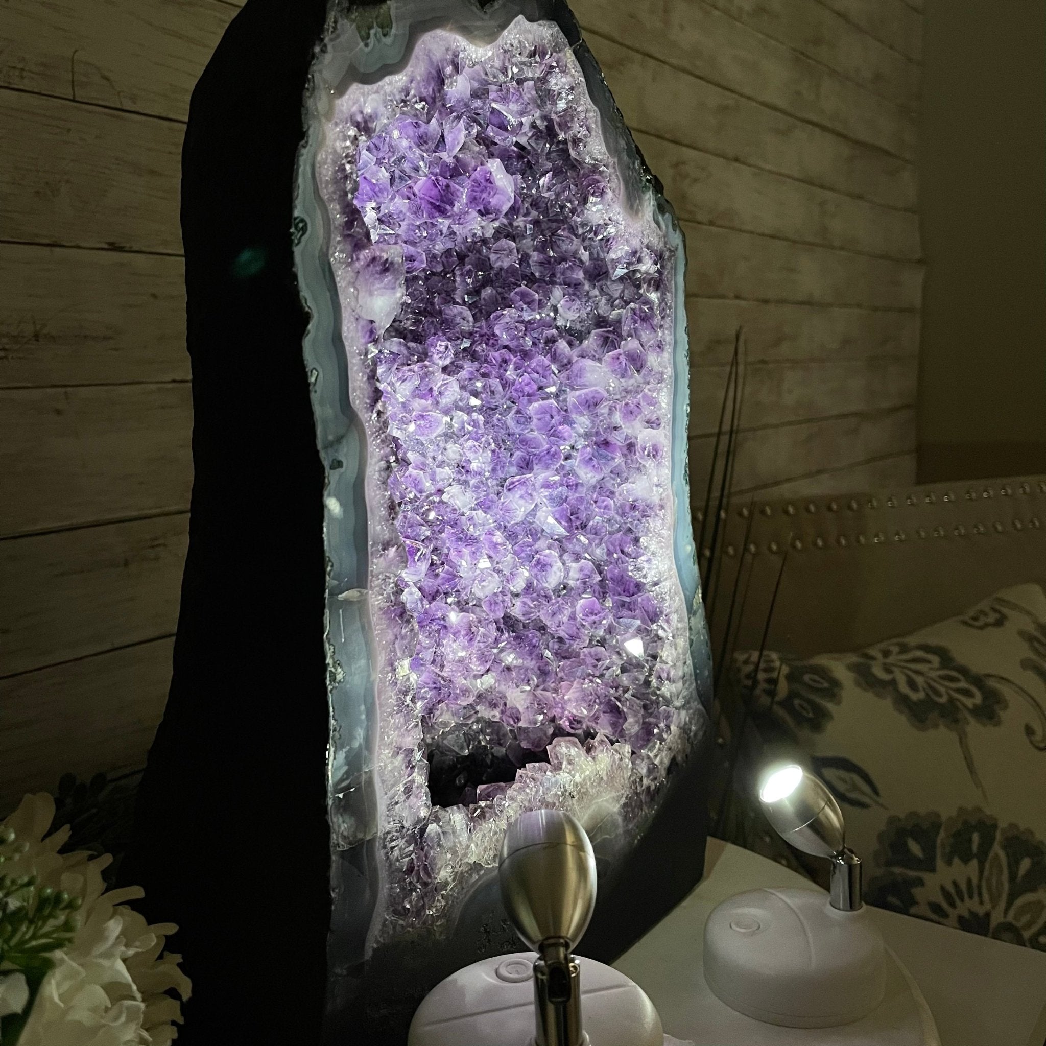 Extra Quality Brazilian Amethyst Cathedral, 48.4 lbs & 16.25" Tall #5601-0705 by Brazil Gems - Brazil GemsBrazil GemsExtra Quality Brazilian Amethyst Cathedral, 48.4 lbs & 16.25" Tall #5601-0705 by Brazil GemsCathedrals5601-0705