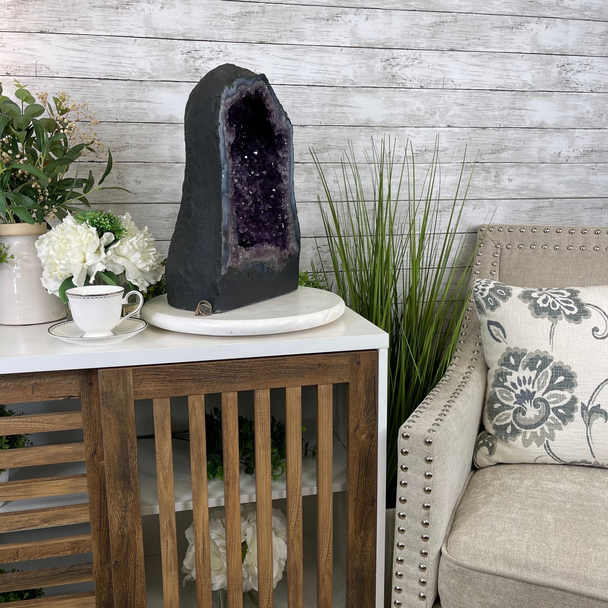 Extra Quality Brazilian Amethyst Cathedral, 48.4 lbs & 16.25" Tall #5601-0705 by Brazil Gems - Brazil GemsBrazil GemsExtra Quality Brazilian Amethyst Cathedral, 48.4 lbs & 16.25" Tall #5601-0705 by Brazil GemsCathedrals5601-0705