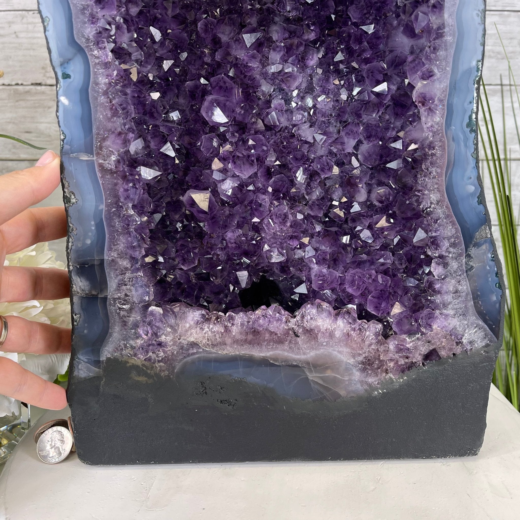 Extra Quality Brazilian Amethyst Cathedral, 48.4 lbs & 16.25" Tall #5601-0705 by Brazil Gems - Brazil GemsBrazil GemsExtra Quality Brazilian Amethyst Cathedral, 48.4 lbs & 16.25" Tall #5601-0705 by Brazil GemsCathedrals5601-0705