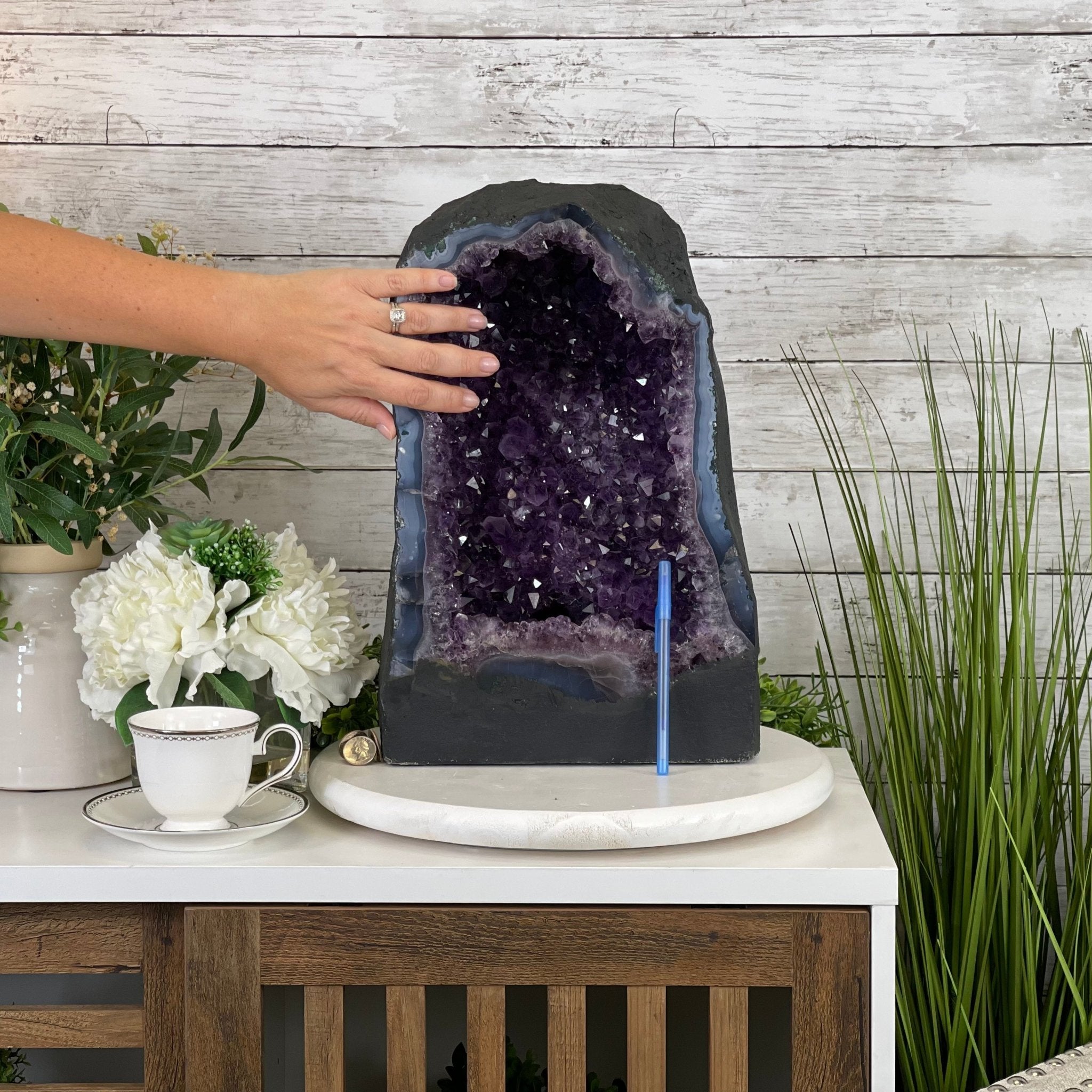 Extra Quality Brazilian Amethyst Cathedral, 48.4 lbs & 16.25" Tall #5601-0705 by Brazil Gems - Brazil GemsBrazil GemsExtra Quality Brazilian Amethyst Cathedral, 48.4 lbs & 16.25" Tall #5601-0705 by Brazil GemsCathedrals5601-0705