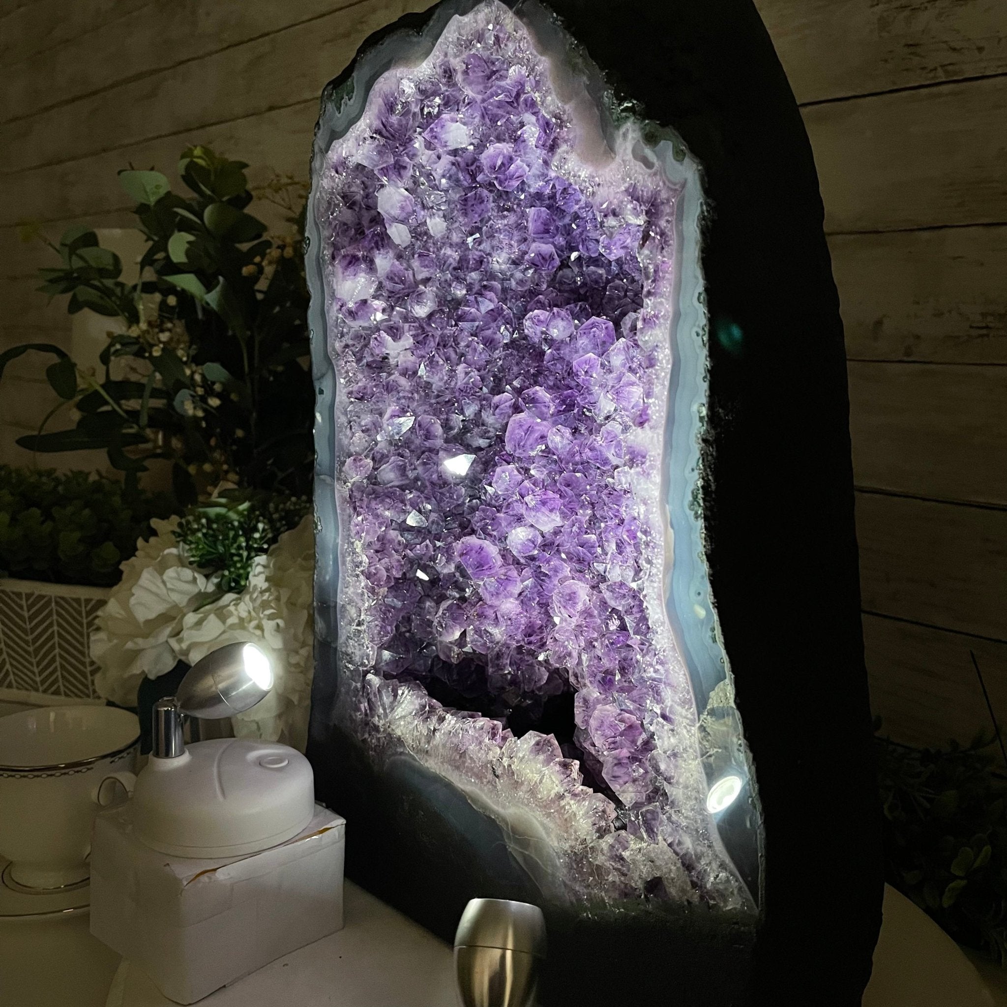 Extra Quality Brazilian Amethyst Cathedral, 48.4 lbs & 16.25" Tall #5601-0705 by Brazil Gems - Brazil GemsBrazil GemsExtra Quality Brazilian Amethyst Cathedral, 48.4 lbs & 16.25" Tall #5601-0705 by Brazil GemsCathedrals5601-0705