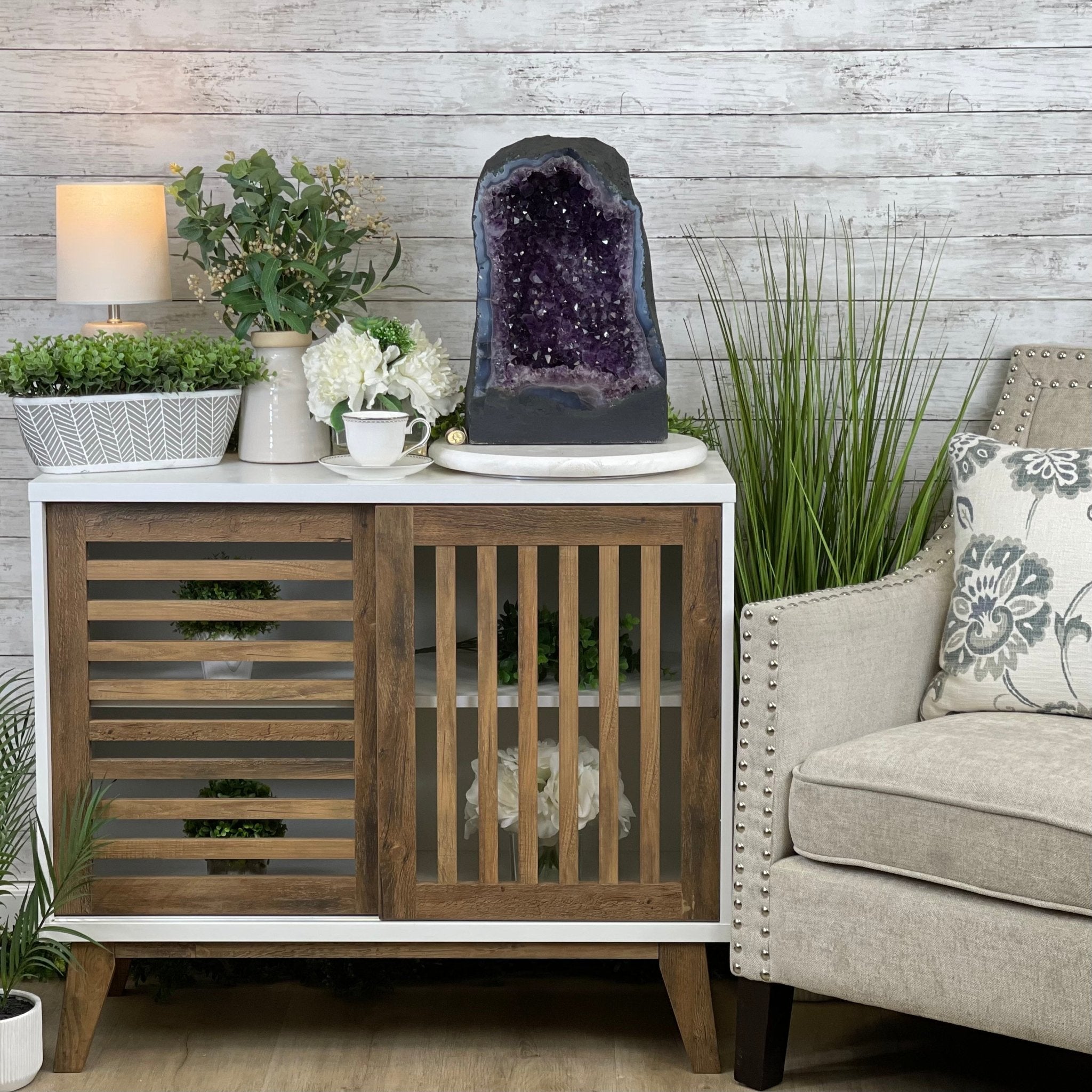 Extra Quality Brazilian Amethyst Cathedral, 48.4 lbs & 16.25" Tall #5601-0705 by Brazil Gems - Brazil GemsBrazil GemsExtra Quality Brazilian Amethyst Cathedral, 48.4 lbs & 16.25" Tall #5601-0705 by Brazil GemsCathedrals5601-0705