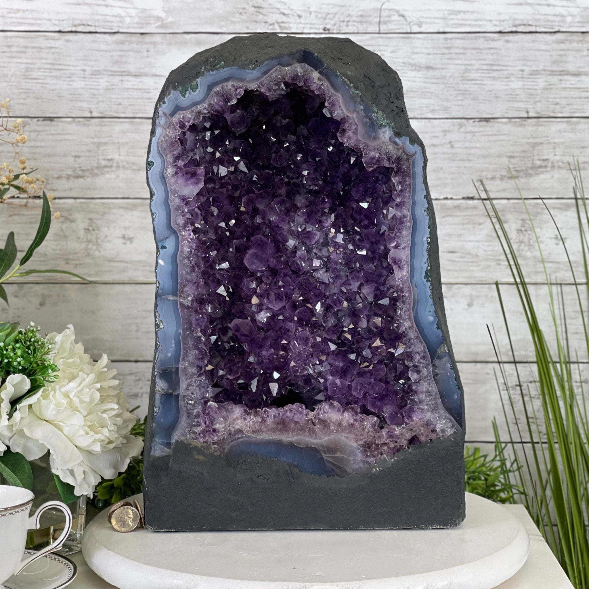Extra Quality Brazilian Amethyst Cathedral, 48.4 lbs & 16.25" Tall #5601-0705 by Brazil Gems - Brazil GemsBrazil GemsExtra Quality Brazilian Amethyst Cathedral, 48.4 lbs & 16.25" Tall #5601-0705 by Brazil GemsCathedrals5601-0705