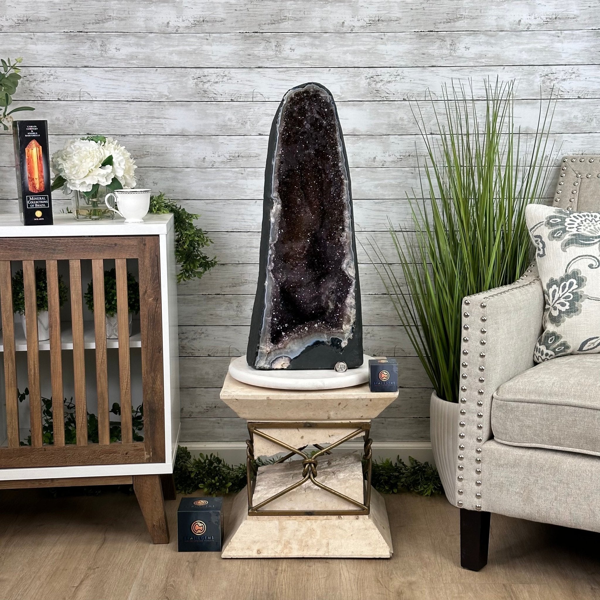 Extra Quality Brazilian Amethyst Cathedral, 83 lbs & 26.5” tall Model #5601-0827 by Brazil Gems - Brazil GemsBrazil GemsExtra Quality Brazilian Amethyst Cathedral, 83 lbs & 26.5” tall Model #5601-0827 by Brazil GemsCathedrals5601-0827