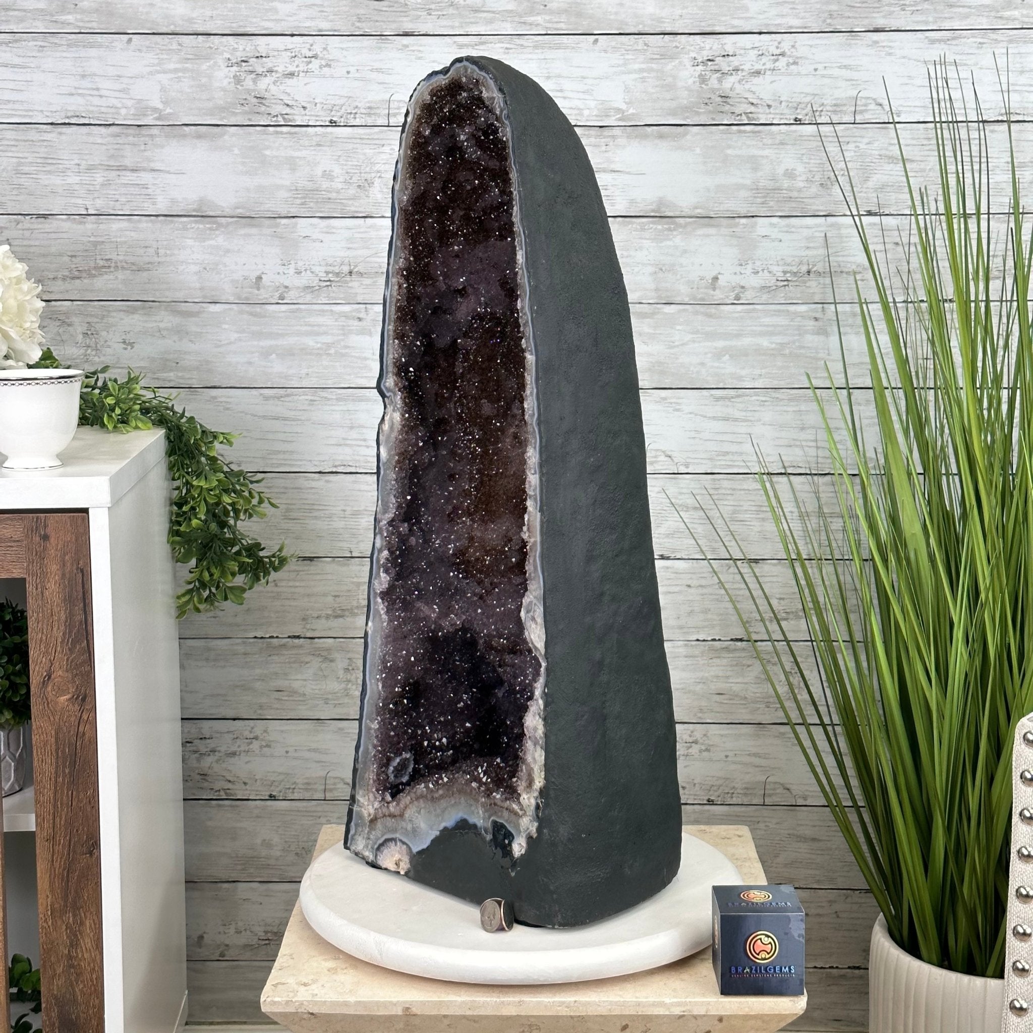 Extra Quality Brazilian Amethyst Cathedral, 83 lbs & 26.5” tall Model #5601-0827 by Brazil Gems - Brazil GemsBrazil GemsExtra Quality Brazilian Amethyst Cathedral, 83 lbs & 26.5” tall Model #5601-0827 by Brazil GemsCathedrals5601-0827