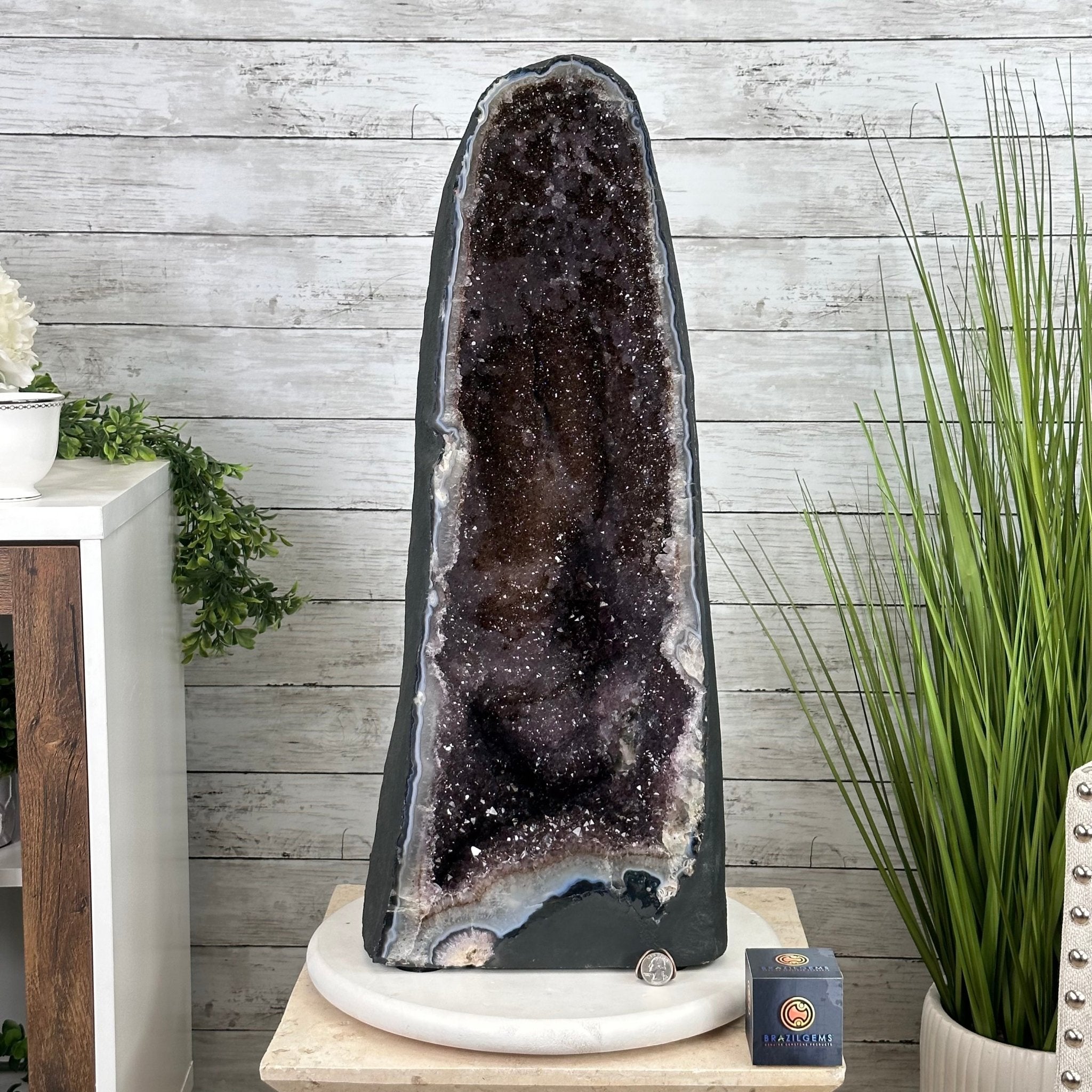 Extra Quality Brazilian Amethyst Cathedral, 83 lbs & 26.5” tall Model #5601-0827 by Brazil Gems - Brazil GemsBrazil GemsExtra Quality Brazilian Amethyst Cathedral, 83 lbs & 26.5” tall Model #5601-0827 by Brazil GemsCathedrals5601-0827