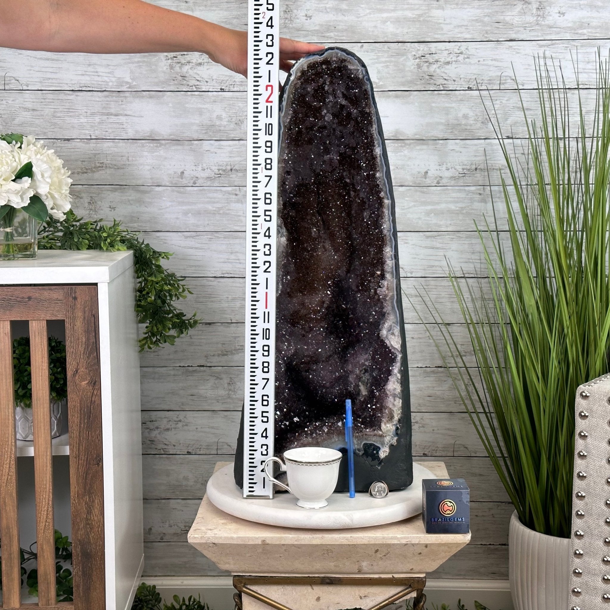 Extra Quality Brazilian Amethyst Cathedral, 83 lbs & 26.5” tall Model #5601-0827 by Brazil Gems - Brazil GemsBrazil GemsExtra Quality Brazilian Amethyst Cathedral, 83 lbs & 26.5” tall Model #5601-0827 by Brazil GemsCathedrals5601-0827