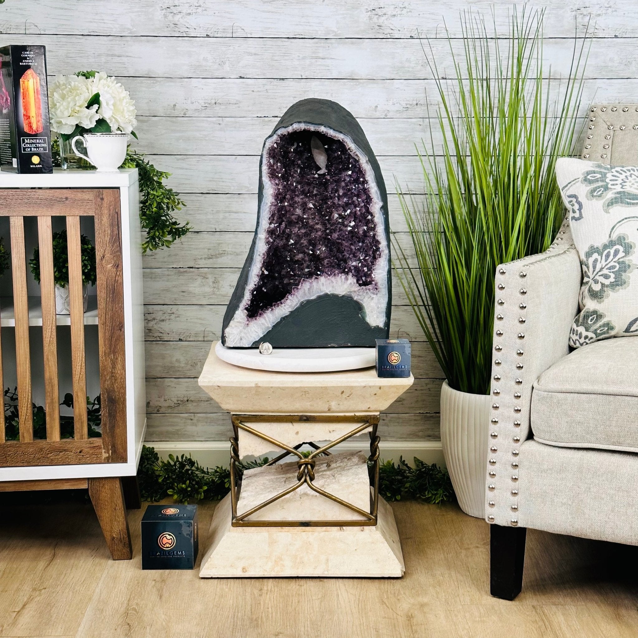 Extra Quality Brazilian Amethyst Cathedral, 85.6 lbs & 20.2” tall Model #5601-0741 by Brazil Gems - Brazil GemsBrazil GemsExtra Quality Brazilian Amethyst Cathedral, 85.6 lbs & 20.2” tall Model #5601-0741 by Brazil GemsCathedrals5601-0741