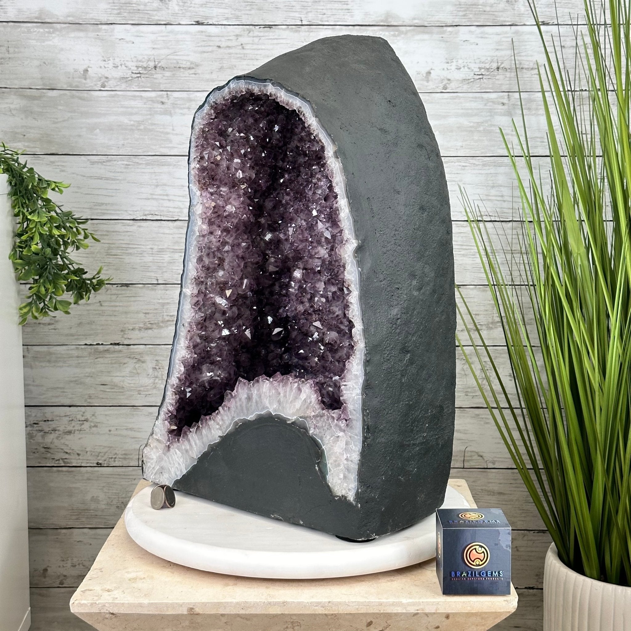 Extra Quality Brazilian Amethyst Cathedral, 85.6 lbs & 20.2” tall Model #5601-0741 by Brazil Gems - Brazil GemsBrazil GemsExtra Quality Brazilian Amethyst Cathedral, 85.6 lbs & 20.2” tall Model #5601-0741 by Brazil GemsCathedrals5601-0741