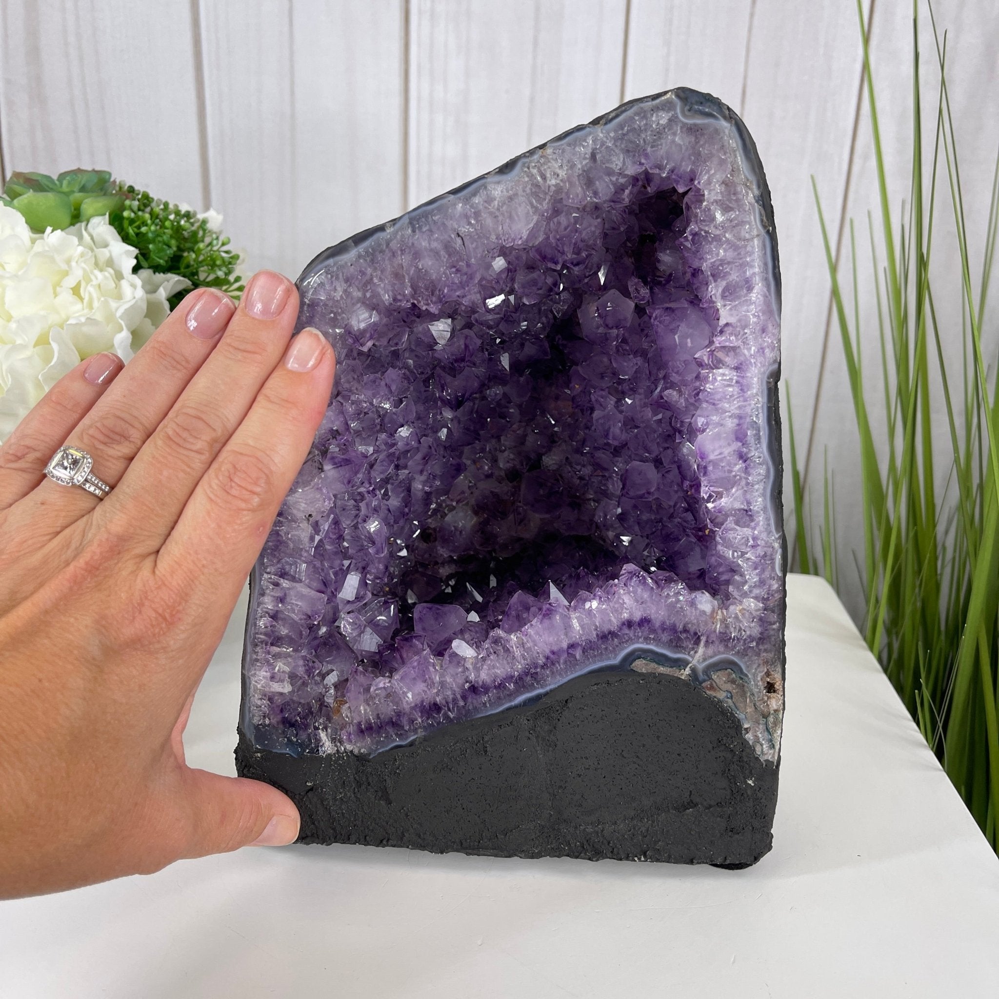 Extra Quality Brazilian Amethyst Cathedral, 9.5” tall & 14.4 lbs #5601-0461 by Brazil Gems - Brazil GemsBrazil GemsExtra Quality Brazilian Amethyst Cathedral, 9.5” tall & 14.4 lbs #5601-0461 by Brazil GemsCathedrals5601-0461