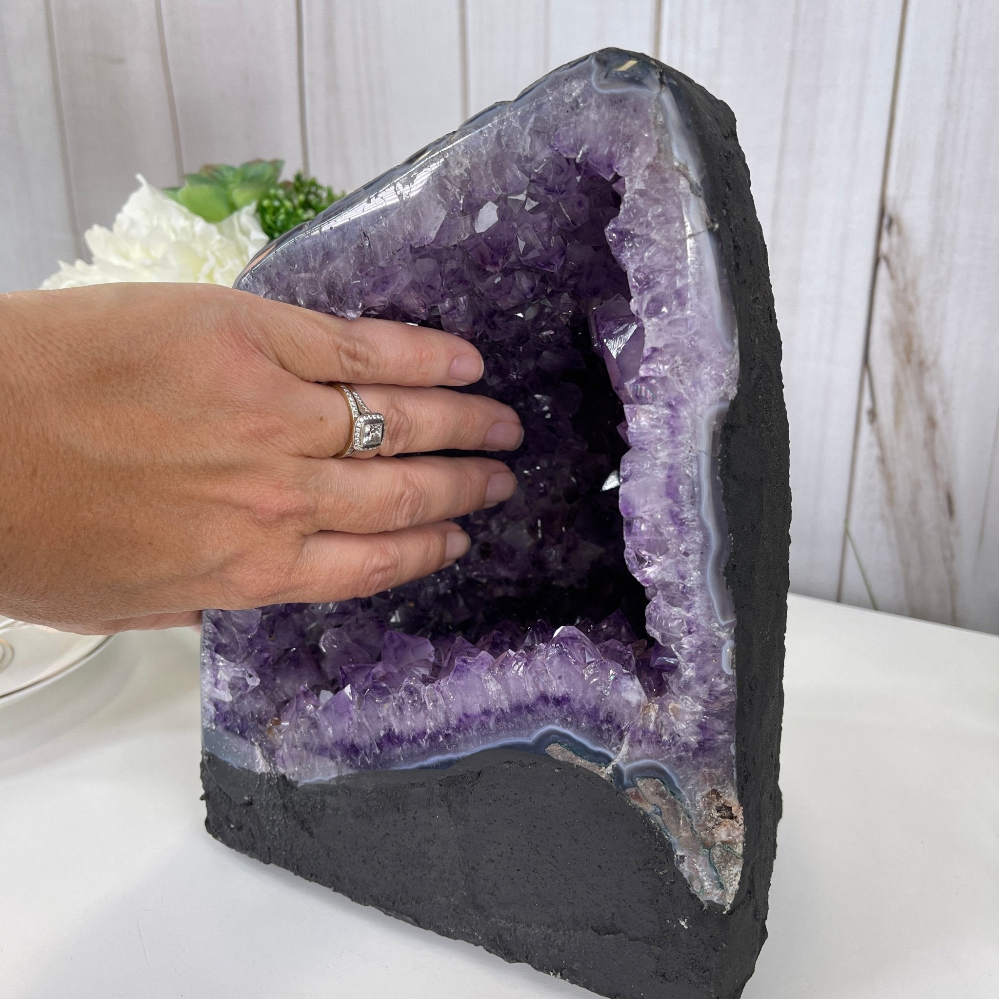 Extra Quality Brazilian Amethyst Cathedral, 9.5” tall & 14.4 lbs #5601-0461 by Brazil Gems - Brazil GemsBrazil GemsExtra Quality Brazilian Amethyst Cathedral, 9.5” tall & 14.4 lbs #5601-0461 by Brazil GemsCathedrals5601-0461