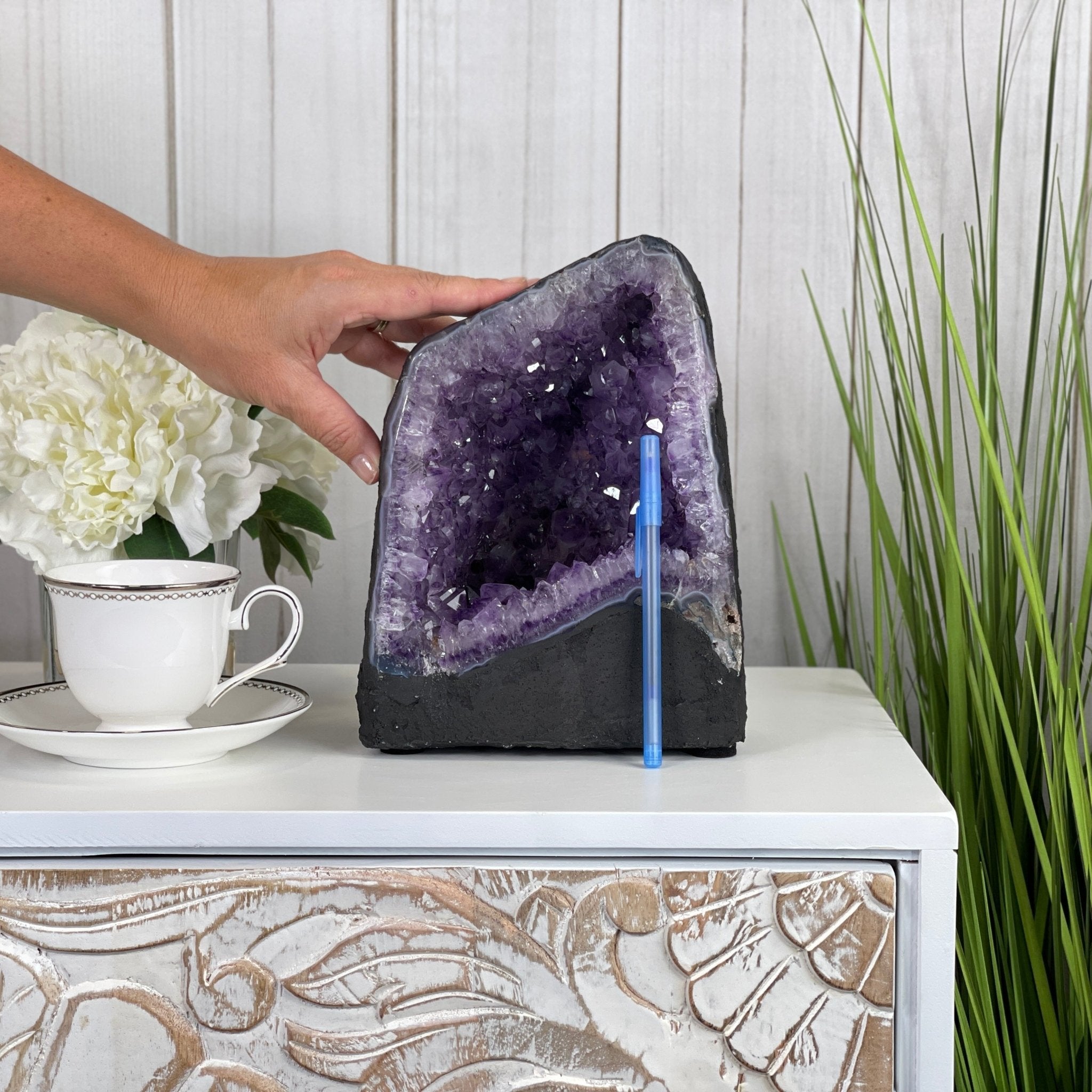 Extra Quality Brazilian Amethyst Cathedral, 9.5” tall & 14.4 lbs #5601-0461 by Brazil Gems - Brazil GemsBrazil GemsExtra Quality Brazilian Amethyst Cathedral, 9.5” tall & 14.4 lbs #5601-0461 by Brazil GemsCathedrals5601-0461