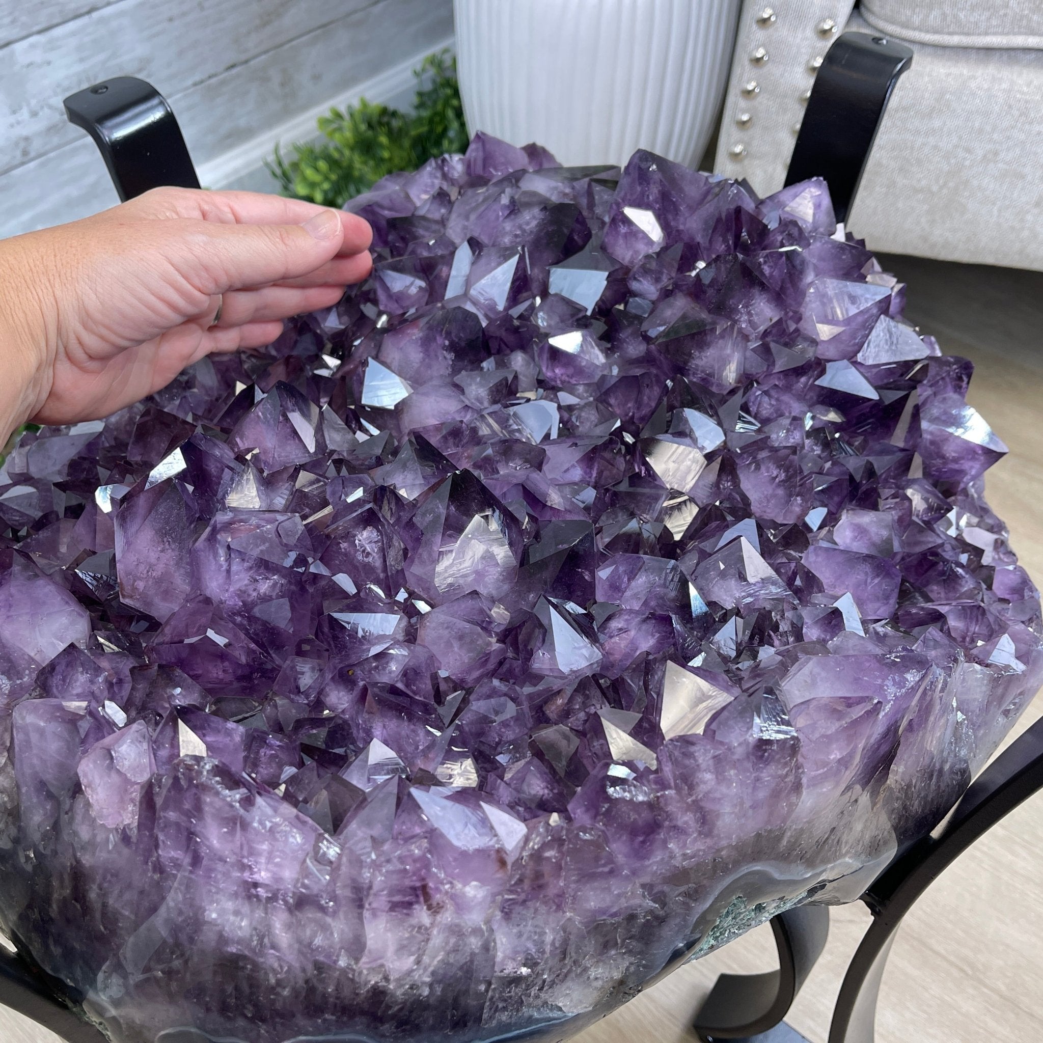 Extra Quality Brazilian Amethyst Coffee Table, 102.1 lbs & 16" tall #1385-0076 by Brazil Gems - Brazil GemsBrazil GemsExtra Quality Brazilian Amethyst Coffee Table, 102.1 lbs & 16" tall #1385-0076 by Brazil GemsTables: Coffee1385-0076
