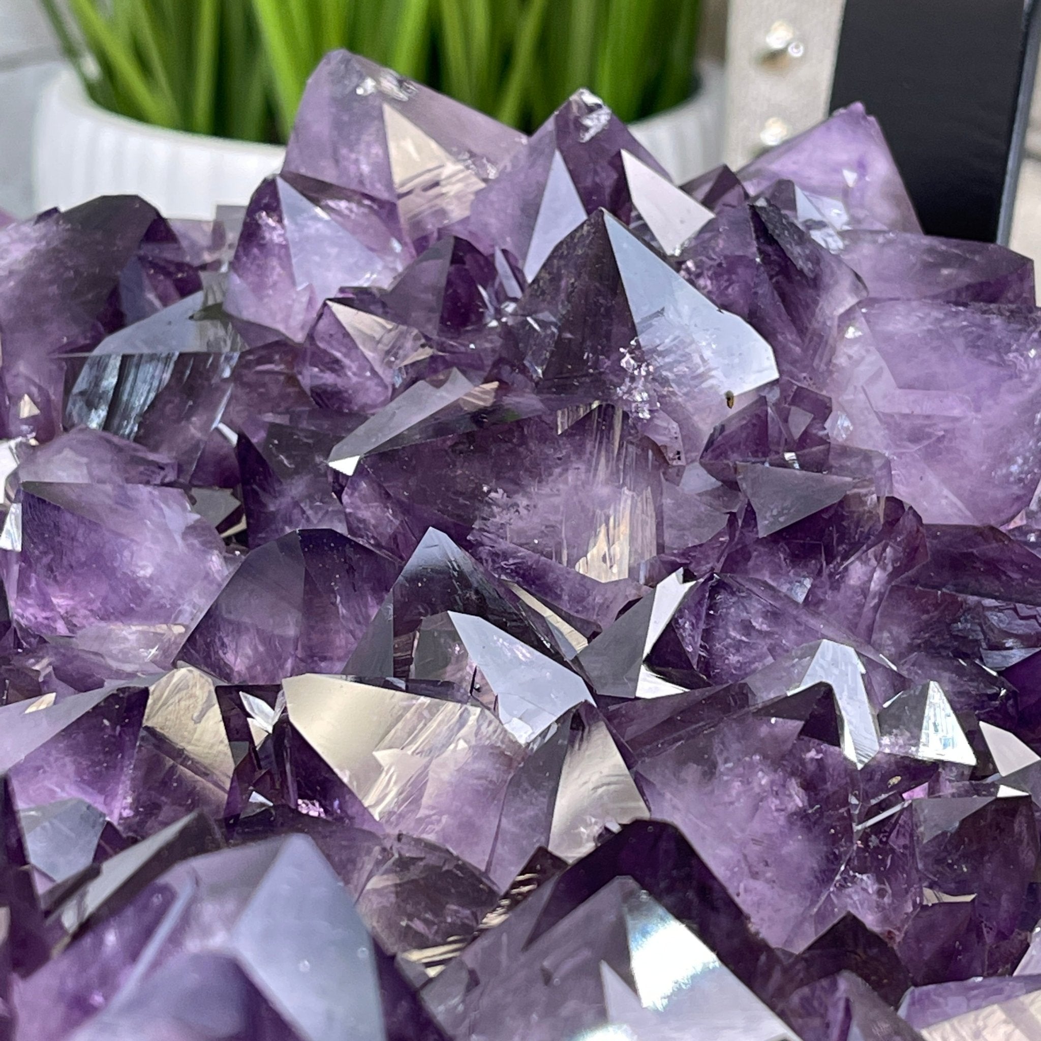 Extra Quality Brazilian Amethyst Coffee Table, 102.1 lbs & 16" tall #1385-0076 by Brazil Gems - Brazil GemsBrazil GemsExtra Quality Brazilian Amethyst Coffee Table, 102.1 lbs & 16" tall #1385-0076 by Brazil GemsTables: Coffee1385-0076