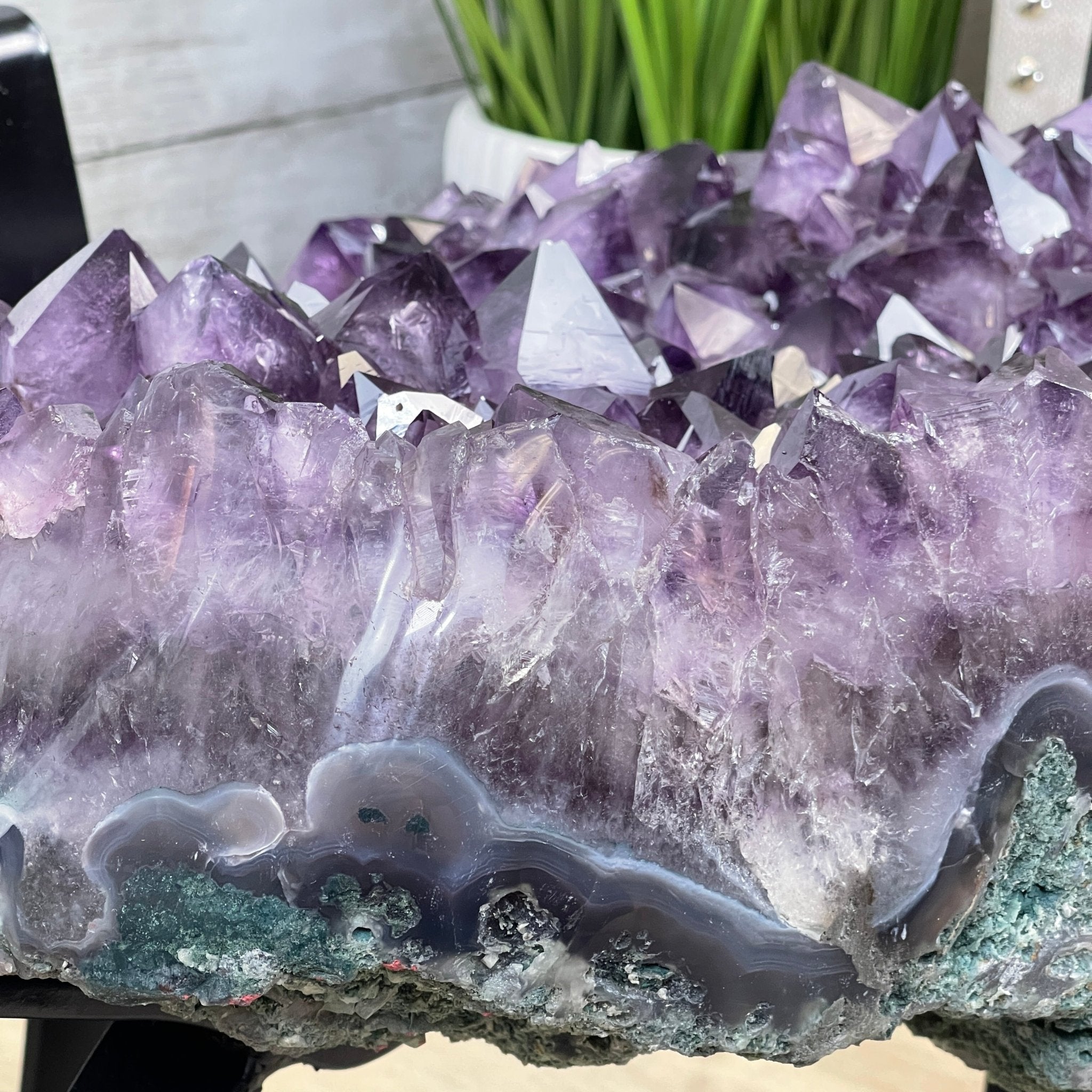 Extra Quality Brazilian Amethyst Coffee Table, 102.1 lbs & 16" tall #1385-0076 by Brazil Gems - Brazil GemsBrazil GemsExtra Quality Brazilian Amethyst Coffee Table, 102.1 lbs & 16" tall #1385-0076 by Brazil GemsTables: Coffee1385-0076
