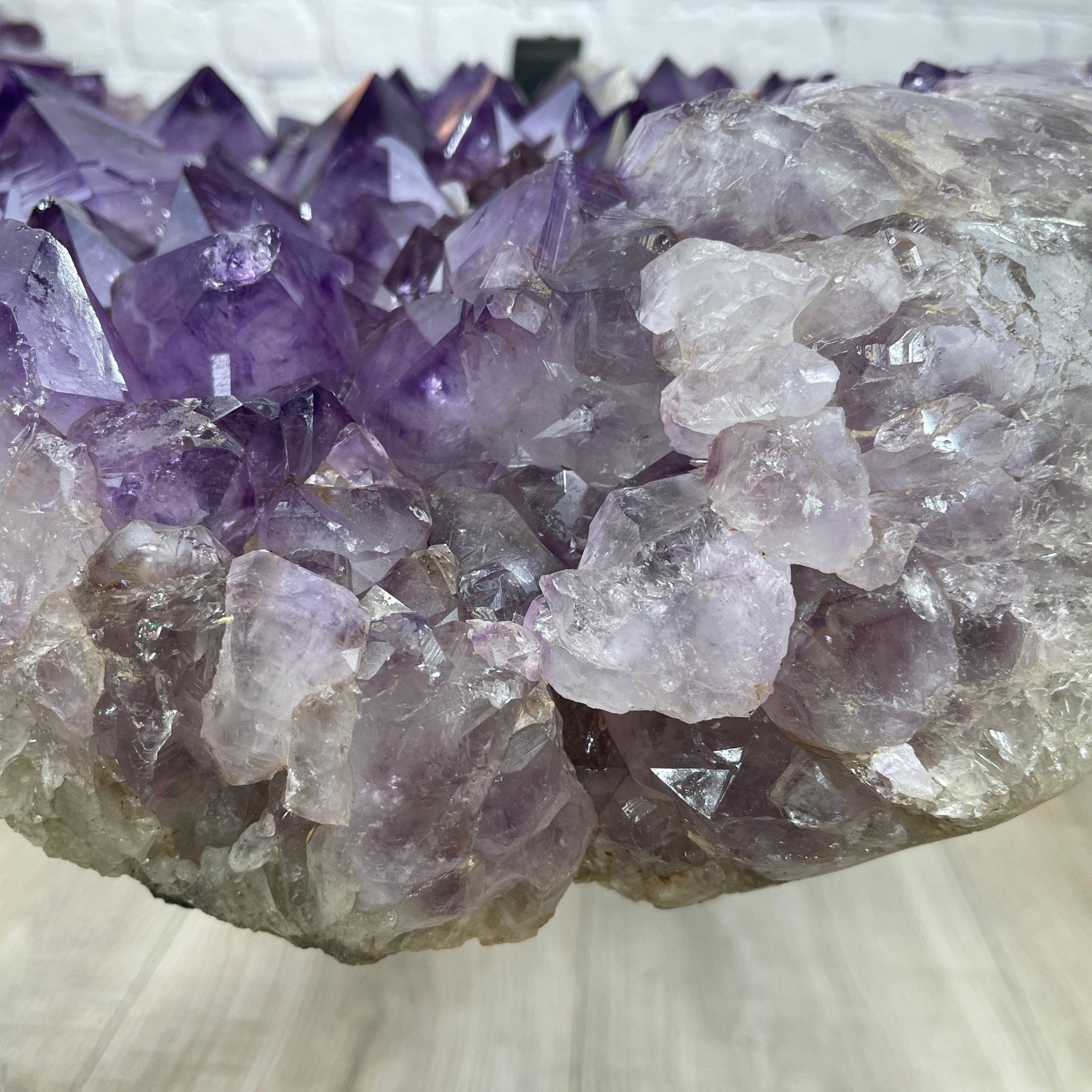 Extra Quality Brazilian Amethyst Coffee Table, 103.6 lbs & 16" tall #1385-0048 by Brazil Gems - Brazil GemsBrazil GemsExtra Quality Brazilian Amethyst Coffee Table, 103.6 lbs & 16" tall #1385-0048 by Brazil GemsTables: Coffee1385-0048