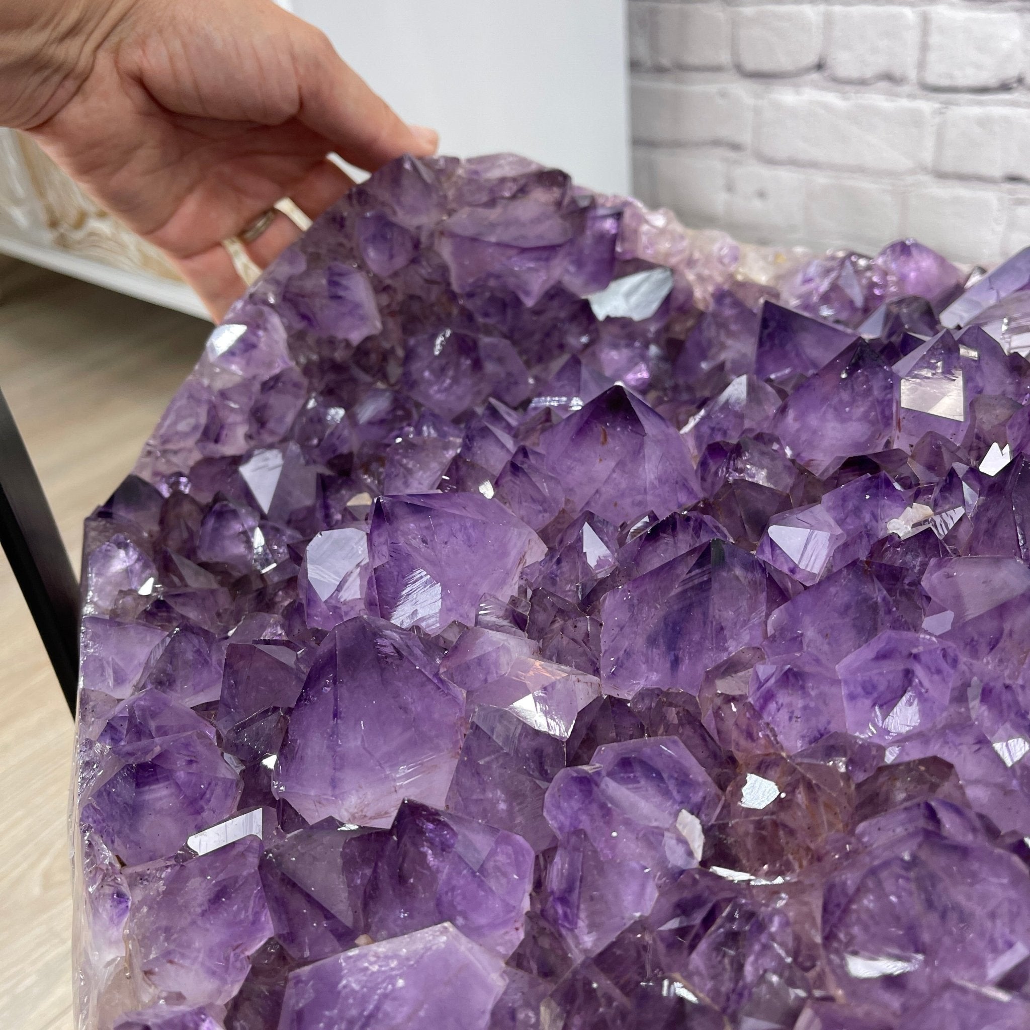 Extra Quality Brazilian Amethyst Coffee Table, 103.6 lbs & 16" tall #1385-0048 by Brazil Gems - Brazil GemsBrazil GemsExtra Quality Brazilian Amethyst Coffee Table, 103.6 lbs & 16" tall #1385-0048 by Brazil GemsTables: Coffee1385-0048