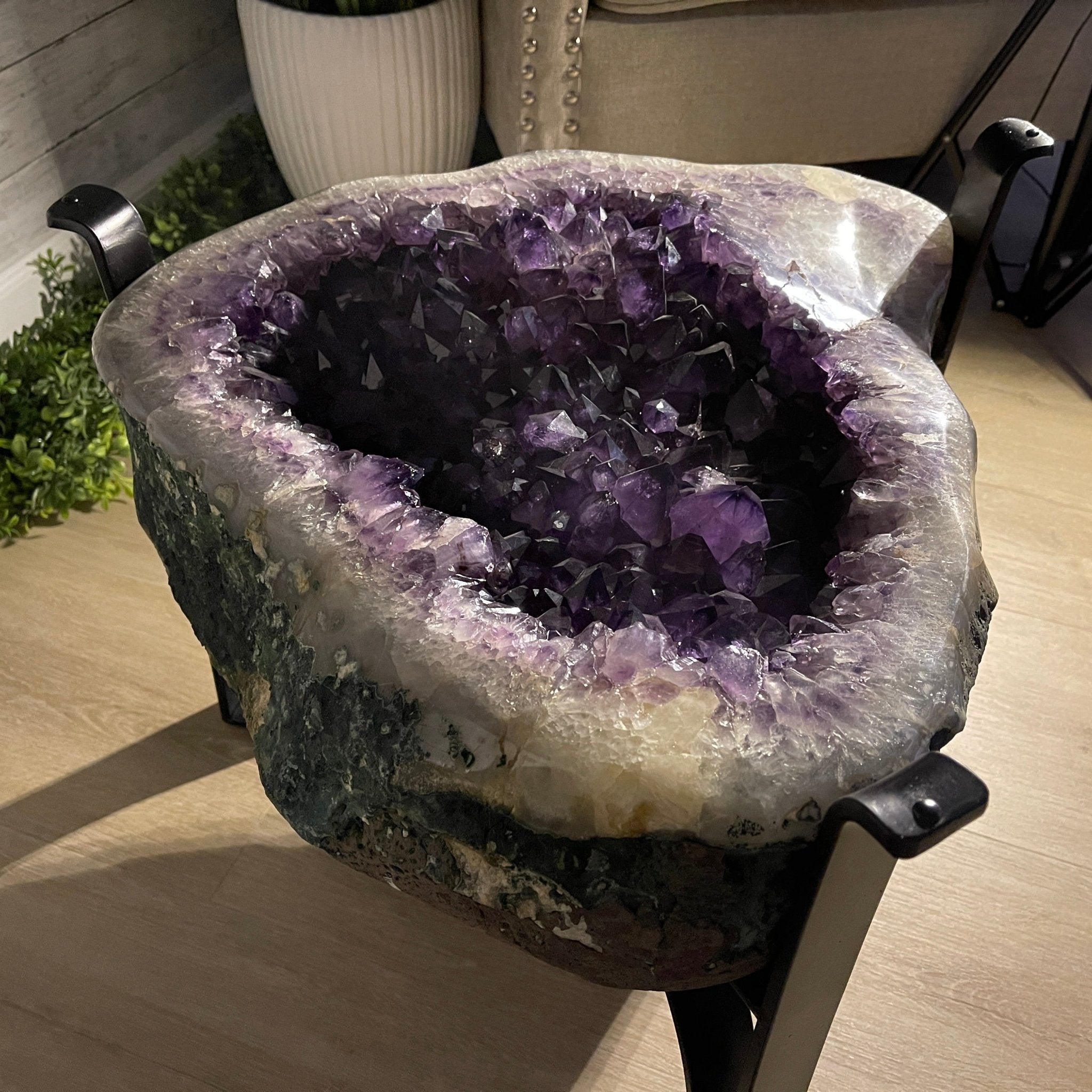 Extra Quality Brazilian Amethyst Coffee Table, 116.6 lbs & 16" tall #1385-0075 by Brazil Gems - Brazil GemsBrazil GemsExtra Quality Brazilian Amethyst Coffee Table, 116.6 lbs & 16" tall #1385-0075 by Brazil GemsTables: Coffee1385-0075
