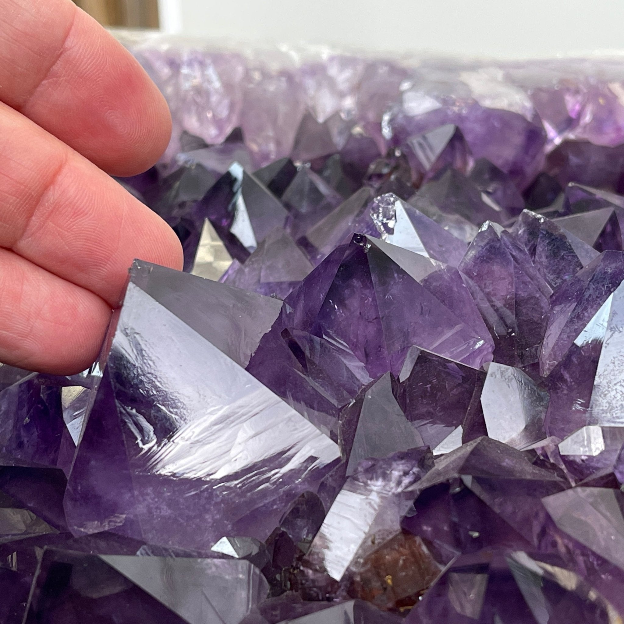 Extra Quality Brazilian Amethyst Coffee Table, 116.6 lbs & 16" tall #1385-0075 by Brazil Gems - Brazil GemsBrazil GemsExtra Quality Brazilian Amethyst Coffee Table, 116.6 lbs & 16" tall #1385-0075 by Brazil GemsTables: Coffee1385-0075