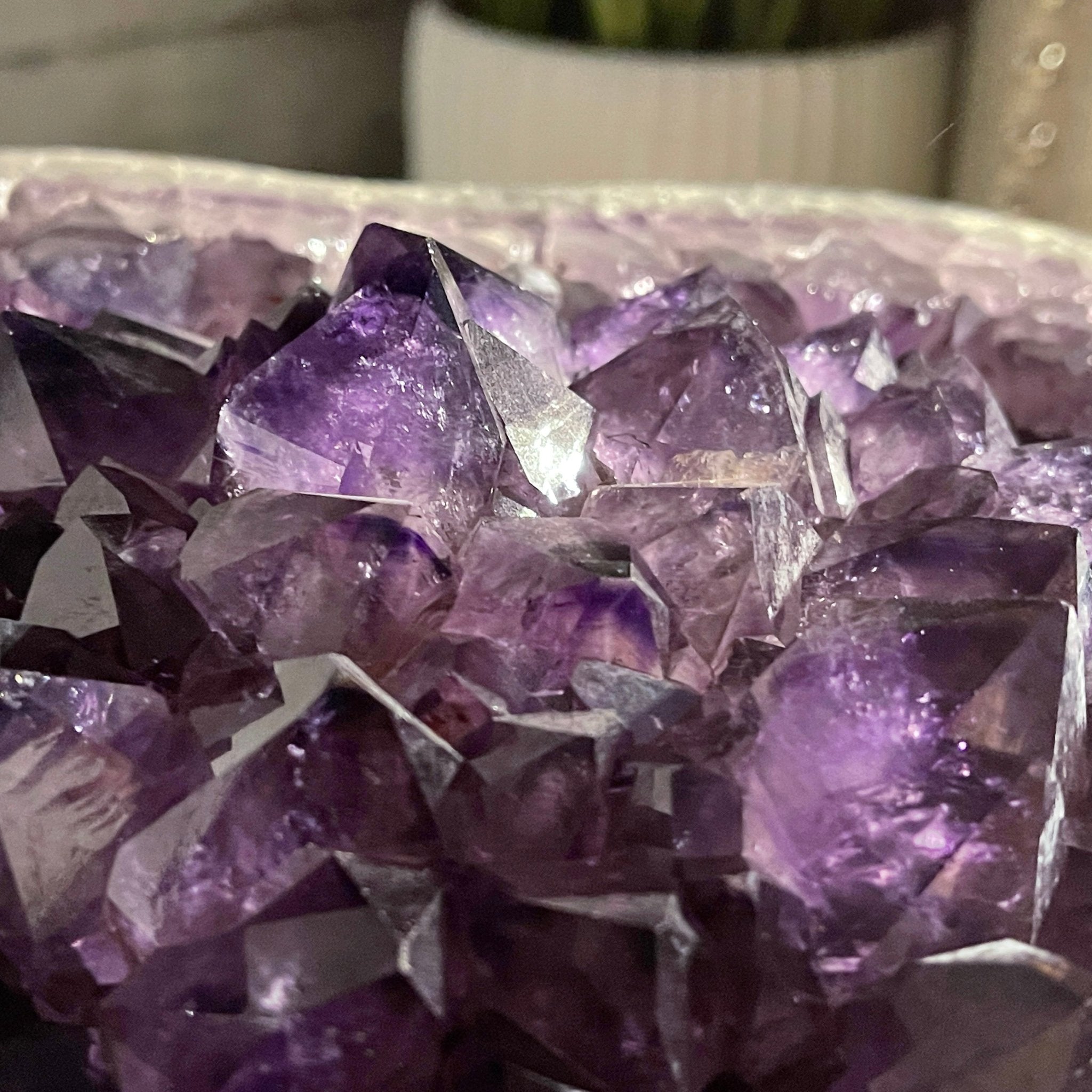Extra Quality Brazilian Amethyst Coffee Table, 116.6 lbs & 16" tall #1385-0075 by Brazil Gems - Brazil GemsBrazil GemsExtra Quality Brazilian Amethyst Coffee Table, 116.6 lbs & 16" tall #1385-0075 by Brazil GemsTables: Coffee1385-0075