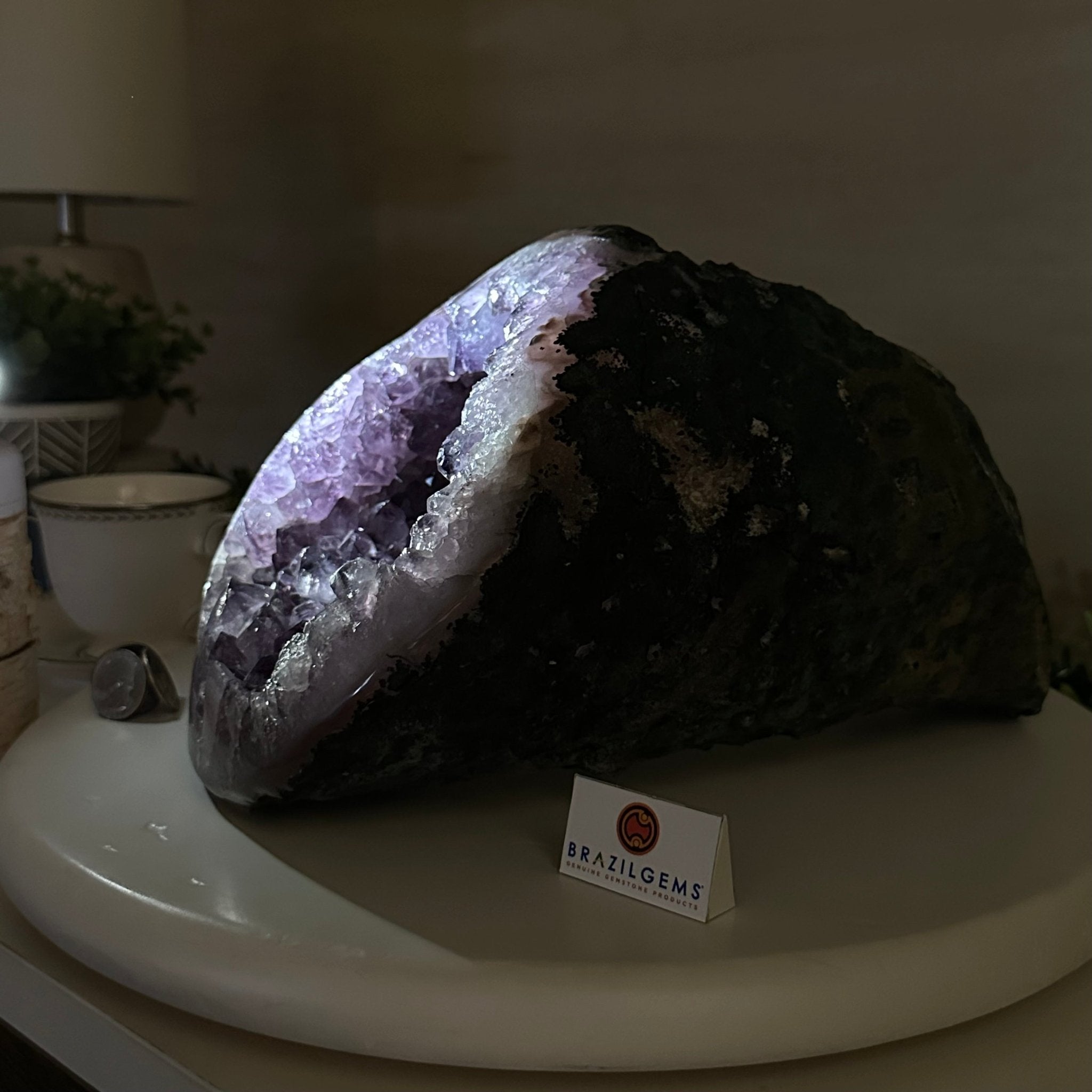Extra Quality Brazilian Amethyst Cone, 15.2 lbs & 6.7" Tall 5619AM - 015 - Brazil GemsBrazil GemsExtra Quality Brazilian Amethyst Cone, 15.2 lbs & 6.7" Tall 5619AM - 015Crystal Cones5619AM - 015