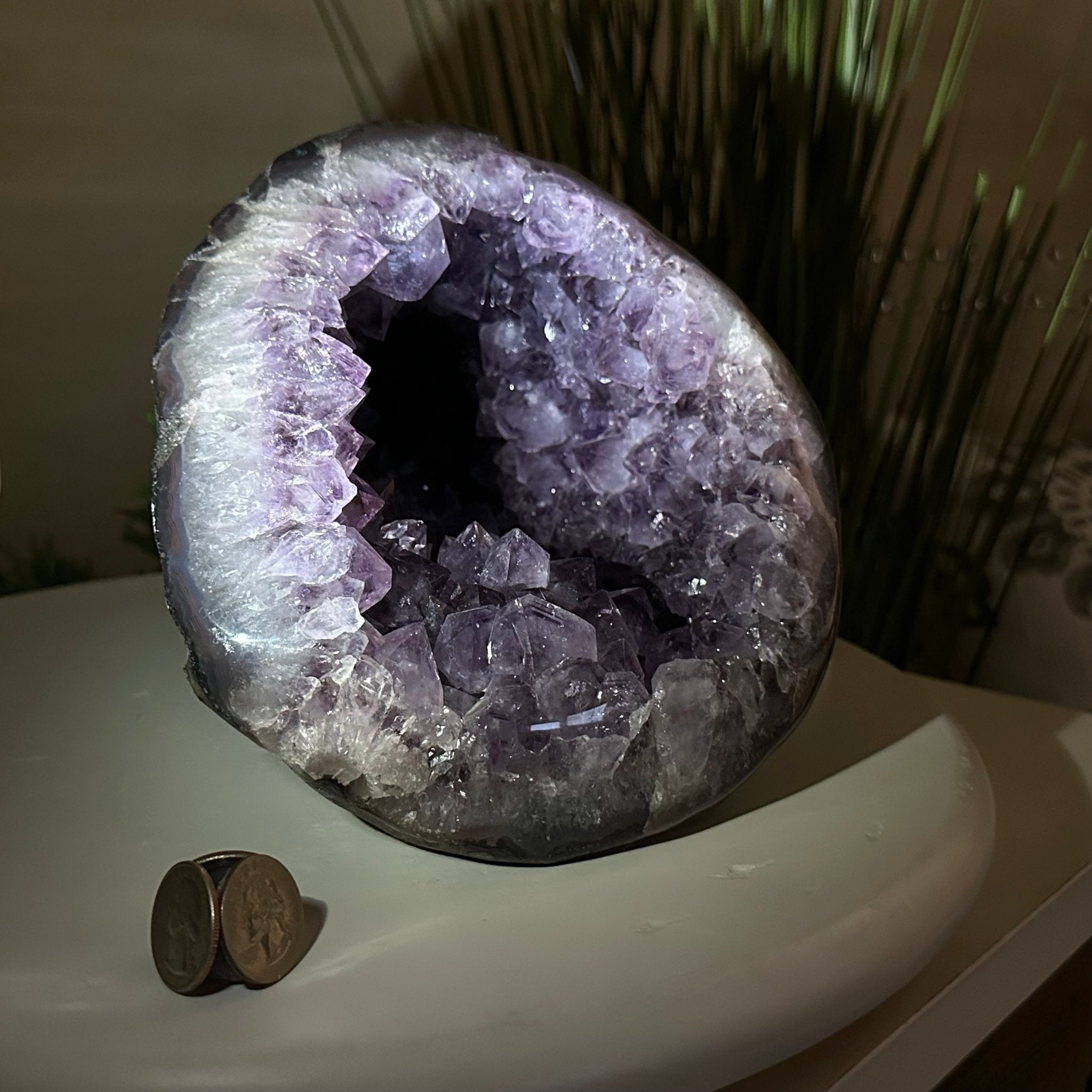 Extra Quality Brazilian Amethyst Cone, 15.2 lbs & 6.7" Tall 5619AM - 015 - Brazil GemsBrazil GemsExtra Quality Brazilian Amethyst Cone, 15.2 lbs & 6.7" Tall 5619AM - 015Crystal Cones5619AM - 015