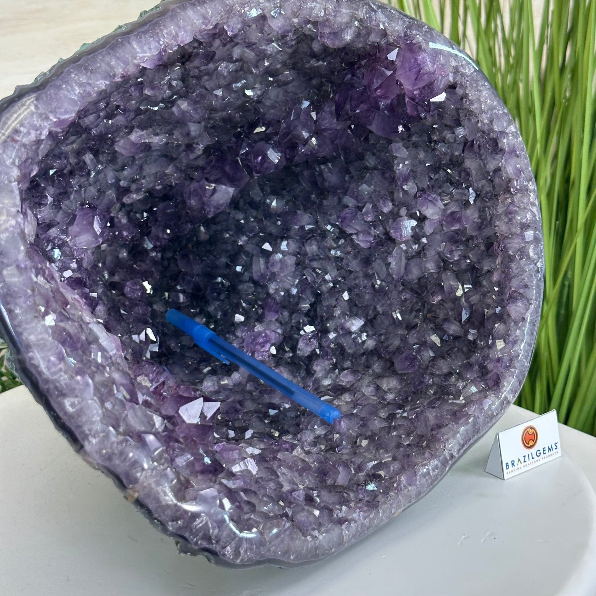 Extra Quality Brazilian Amethyst Cone, 15.3 lbs & 9.9" Tall 5619AM - 016 - Brazil GemsBrazil GemsExtra Quality Brazilian Amethyst Cone, 15.3 lbs & 9.9" Tall 5619AM - 016Crystal Cones5619AM - 016