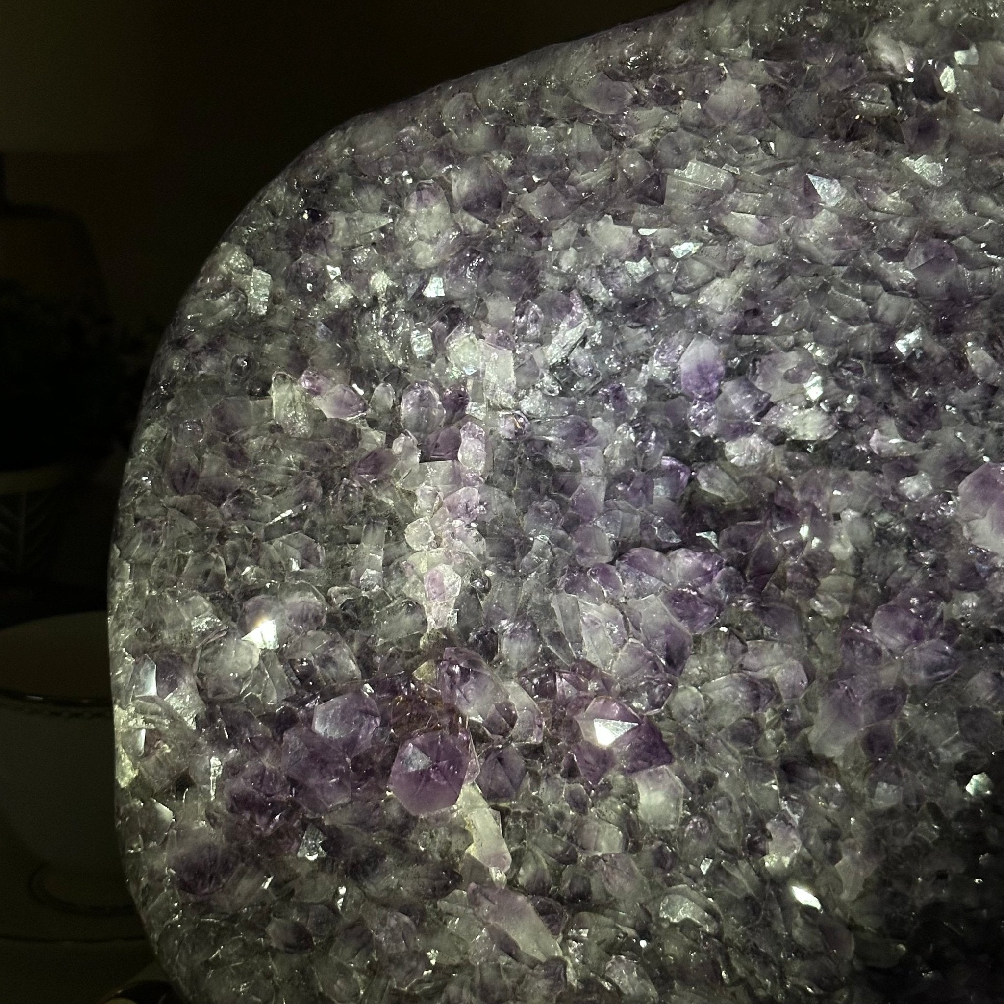 Extra Quality Brazilian Amethyst Cone, 15.3 lbs & 9.9" Tall 5619AM - 016 - Brazil GemsBrazil GemsExtra Quality Brazilian Amethyst Cone, 15.3 lbs & 9.9" Tall 5619AM - 016Crystal Cones5619AM - 016