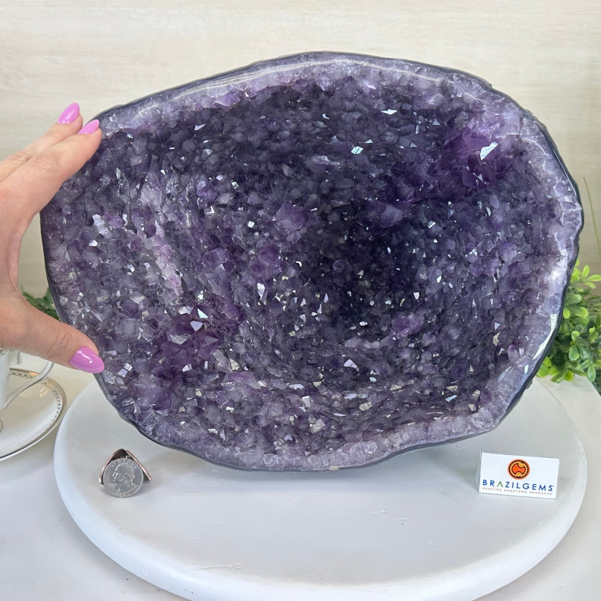 Extra Quality Brazilian Amethyst Cone, 15.3 lbs & 9.9" Tall 5619AM - 016 - Brazil GemsBrazil GemsExtra Quality Brazilian Amethyst Cone, 15.3 lbs & 9.9" Tall 5619AM - 016Crystal Cones5619AM - 016