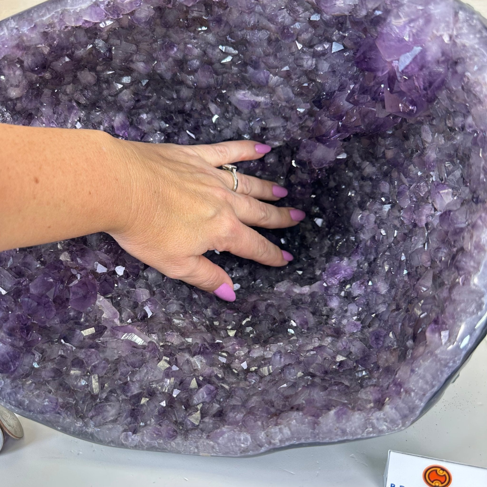 Extra Quality Brazilian Amethyst Cone, 15.3 lbs & 9.9" Tall 5619AM - 016 - Brazil GemsBrazil GemsExtra Quality Brazilian Amethyst Cone, 15.3 lbs & 9.9" Tall 5619AM - 016Crystal Cones5619AM - 016