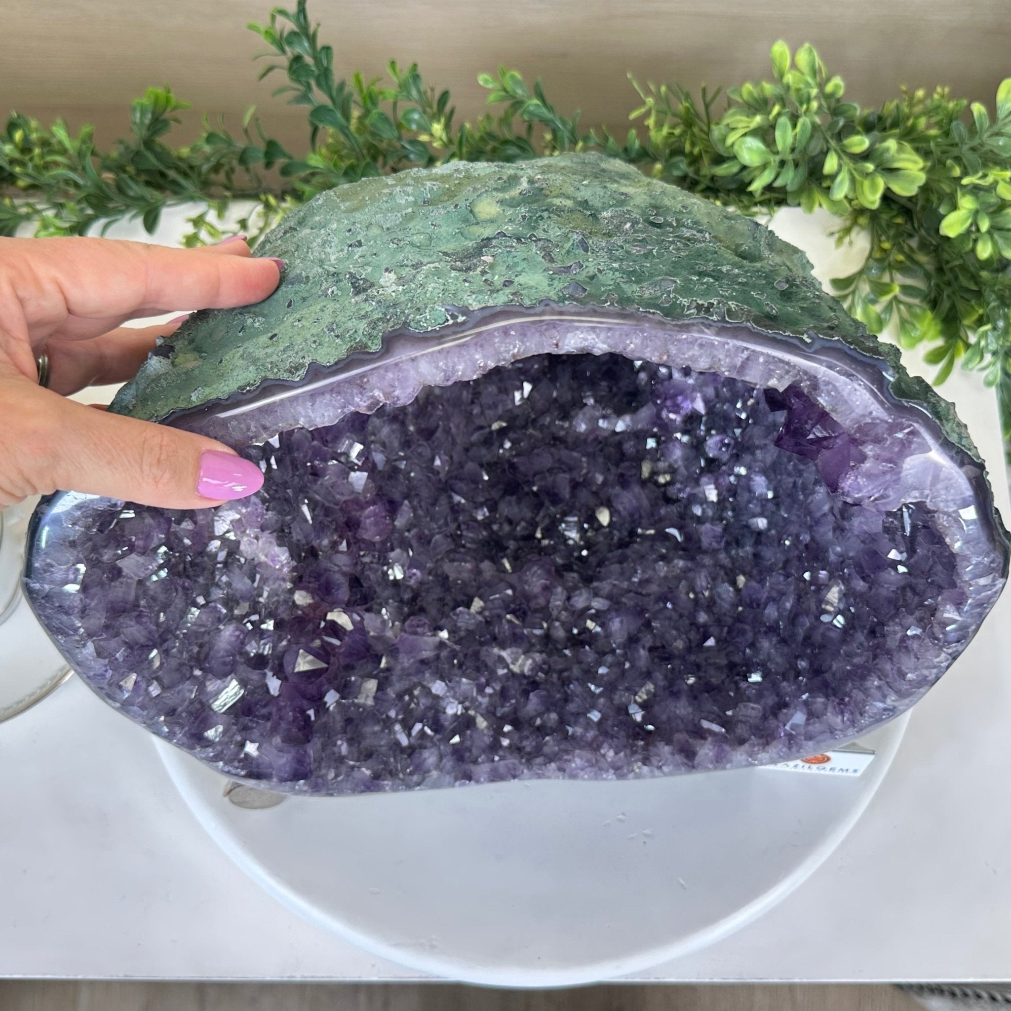 Extra Quality Brazilian Amethyst Cone, 15.3 lbs & 9.9" Tall 5619AM - 016 - Brazil GemsBrazil GemsExtra Quality Brazilian Amethyst Cone, 15.3 lbs & 9.9" Tall 5619AM - 016Crystal Cones5619AM - 016