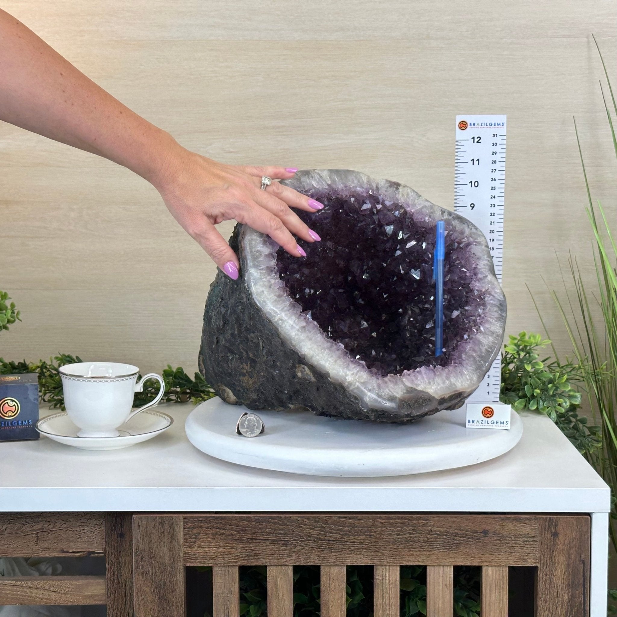 Extra Quality Brazilian Amethyst Cone, 34.8 lbs & 10.9" Tall 5619AM - 020 - Brazil GemsBrazil GemsExtra Quality Brazilian Amethyst Cone, 34.8 lbs & 10.9" Tall 5619AM - 020Crystal Cones5619AM - 020
