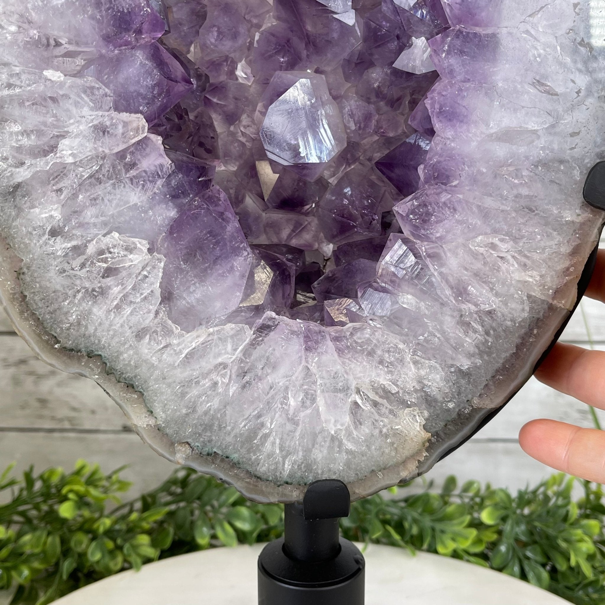 Extra Quality Brazilian Amethyst Crystal on a Rotating Stand, 24.4 lbs & 17.2" tall Model #5604-0084 by Brazil Gems - Brazil GemsBrazil GemsExtra Quality Brazilian Amethyst Crystal on a Rotating Stand, 24.4 lbs & 17.2" tall Model #5604-0084 by Brazil GemsPortals on Rotating Bases5604-0084