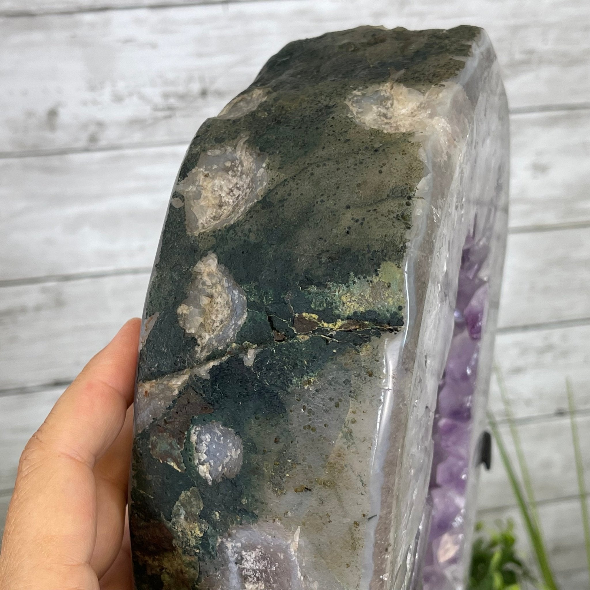 Extra Quality Brazilian Amethyst Crystal on a Rotating Stand, 24.4 lbs & 17.2" tall Model #5604-0084 by Brazil Gems - Brazil GemsBrazil GemsExtra Quality Brazilian Amethyst Crystal on a Rotating Stand, 24.4 lbs & 17.2" tall Model #5604-0084 by Brazil GemsPortals on Rotating Bases5604-0084