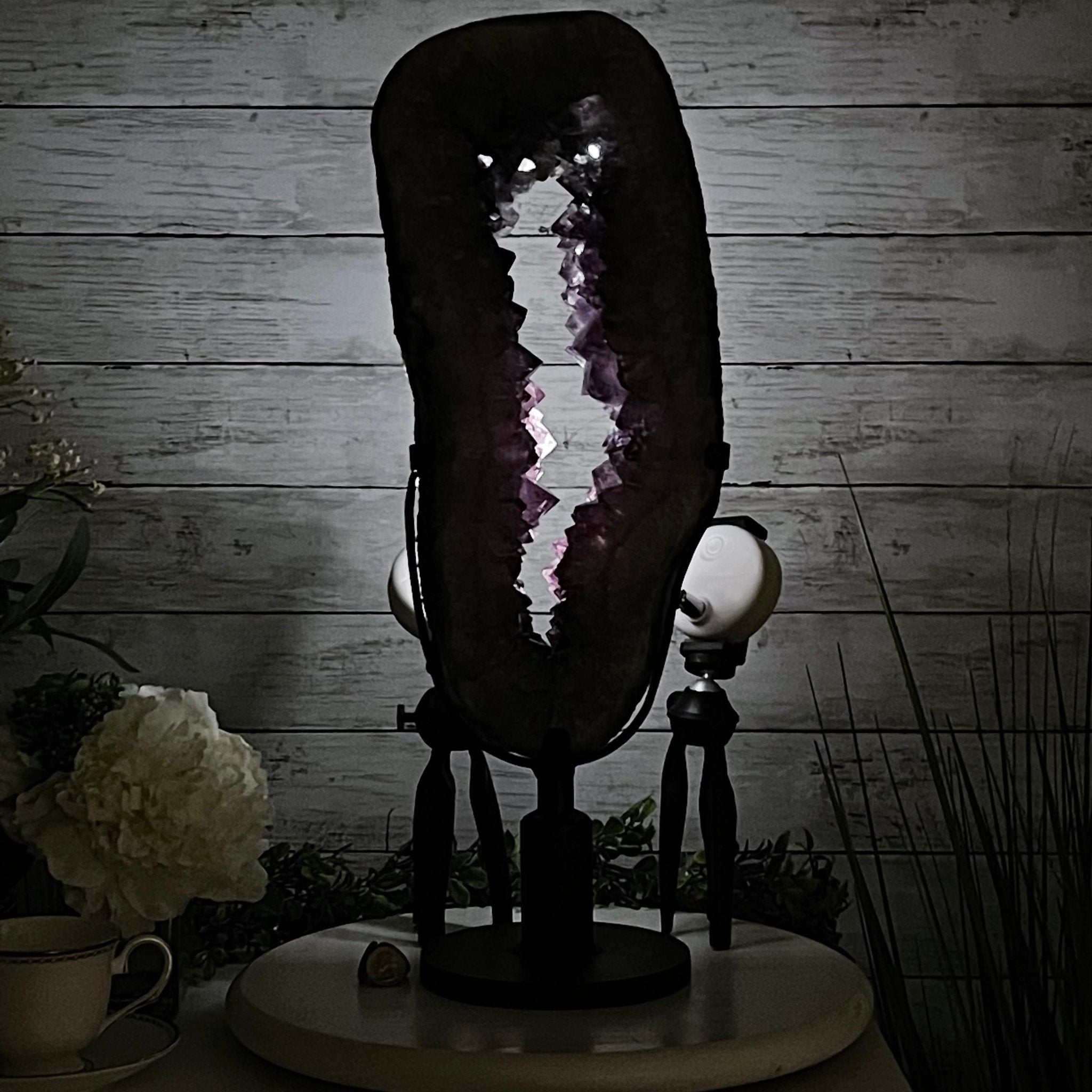 Extra Quality Brazilian Amethyst Crystal Portal on a Rotating Stand, 23.9 lbs & 22.3" tall Model #5604-0083 by Brazil Gems - Brazil GemsBrazil GemsExtra Quality Brazilian Amethyst Crystal Portal on a Rotating Stand, 23.9 lbs & 22.3" tall Model #5604-0083 by Brazil GemsPortals on Rotating Bases5604-0083