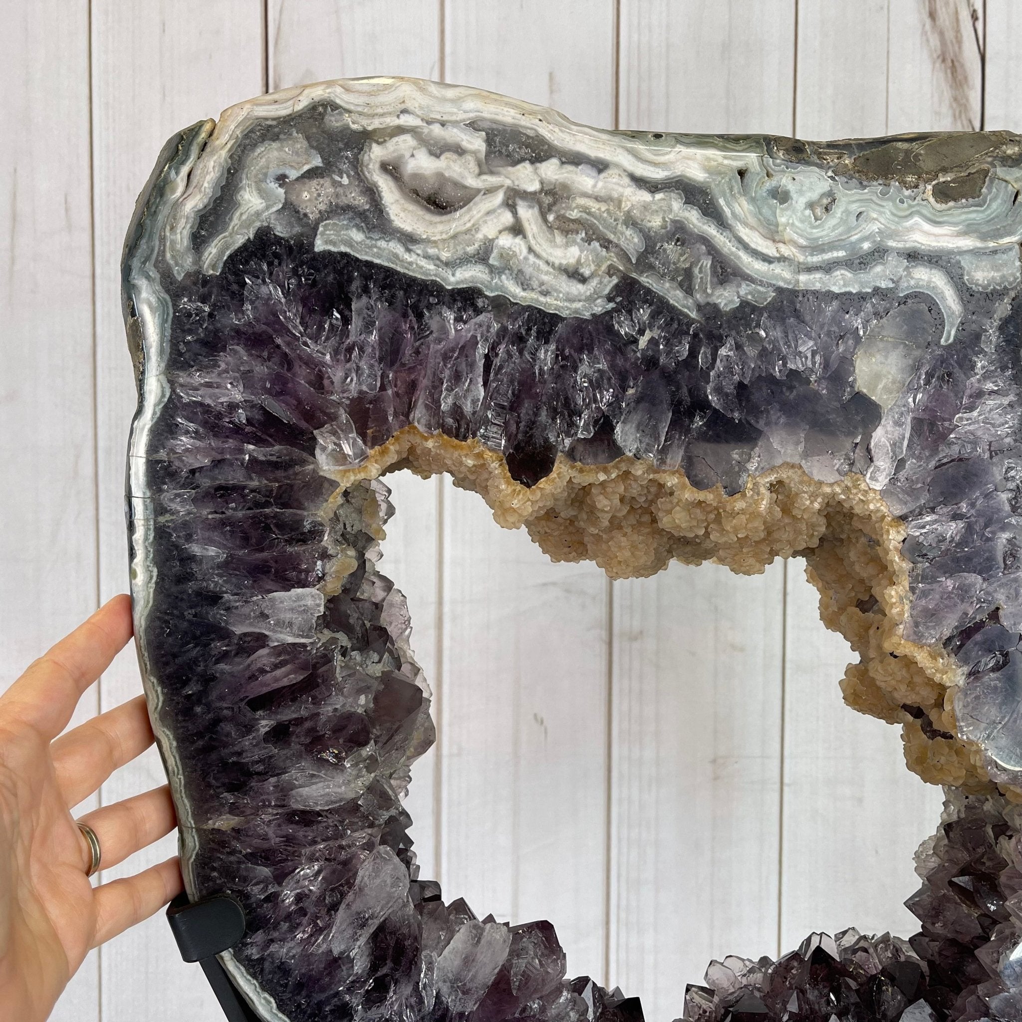 Extra Quality Brazilian Amethyst Crystal Portal on a Tall Rotating Stand, 92.6 lbs & 70.75" tall Model #5604-0105 by Brazil Gems - Brazil GemsBrazil GemsExtra Quality Brazilian Amethyst Crystal Portal on a Tall Rotating Stand, 92.6 lbs & 70.75" tall Model #5604-0105 by Brazil GemsPortals on Rotating Bases5604-0105