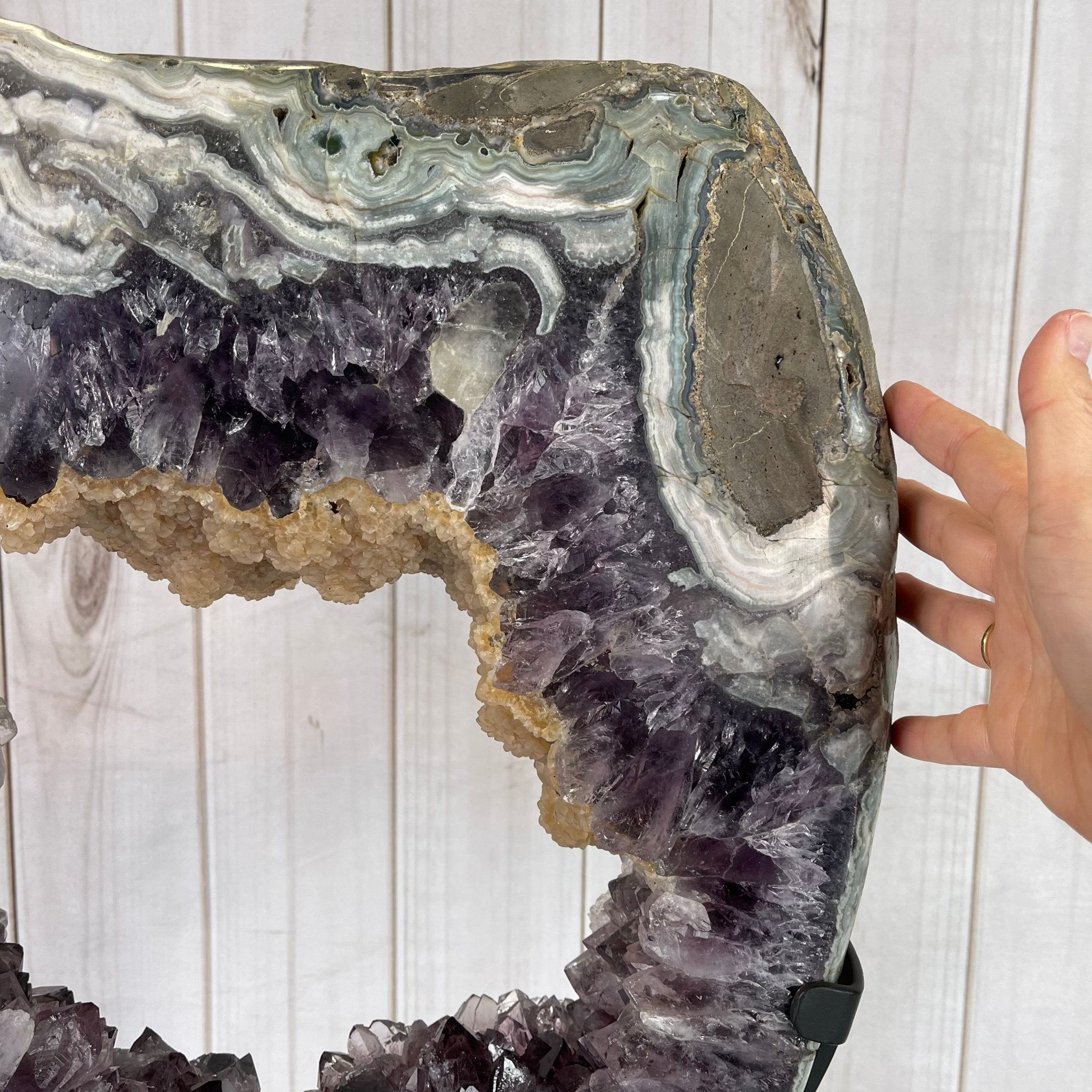 Extra Quality Brazilian Amethyst Crystal Portal on a Tall Rotating Stand, 92.6 lbs & 70.75" tall Model #5604-0105 by Brazil Gems - Brazil GemsBrazil GemsExtra Quality Brazilian Amethyst Crystal Portal on a Tall Rotating Stand, 92.6 lbs & 70.75" tall Model #5604-0105 by Brazil GemsPortals on Rotating Bases5604-0105