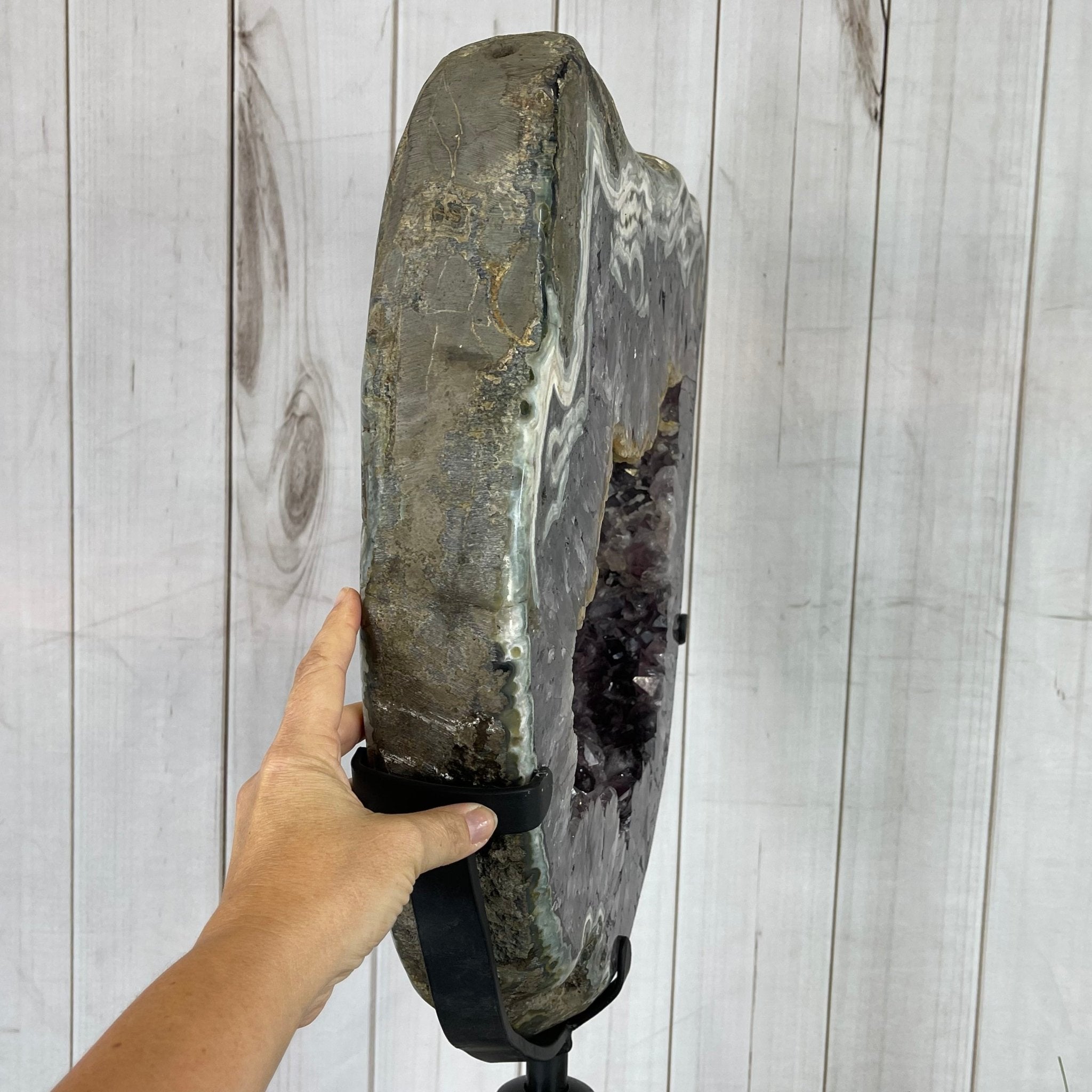 Extra Quality Brazilian Amethyst Crystal Portal on a Tall Rotating Stand, 92.6 lbs & 70.75" tall Model #5604-0105 by Brazil Gems - Brazil GemsBrazil GemsExtra Quality Brazilian Amethyst Crystal Portal on a Tall Rotating Stand, 92.6 lbs & 70.75" tall Model #5604-0105 by Brazil GemsPortals on Rotating Bases5604-0105